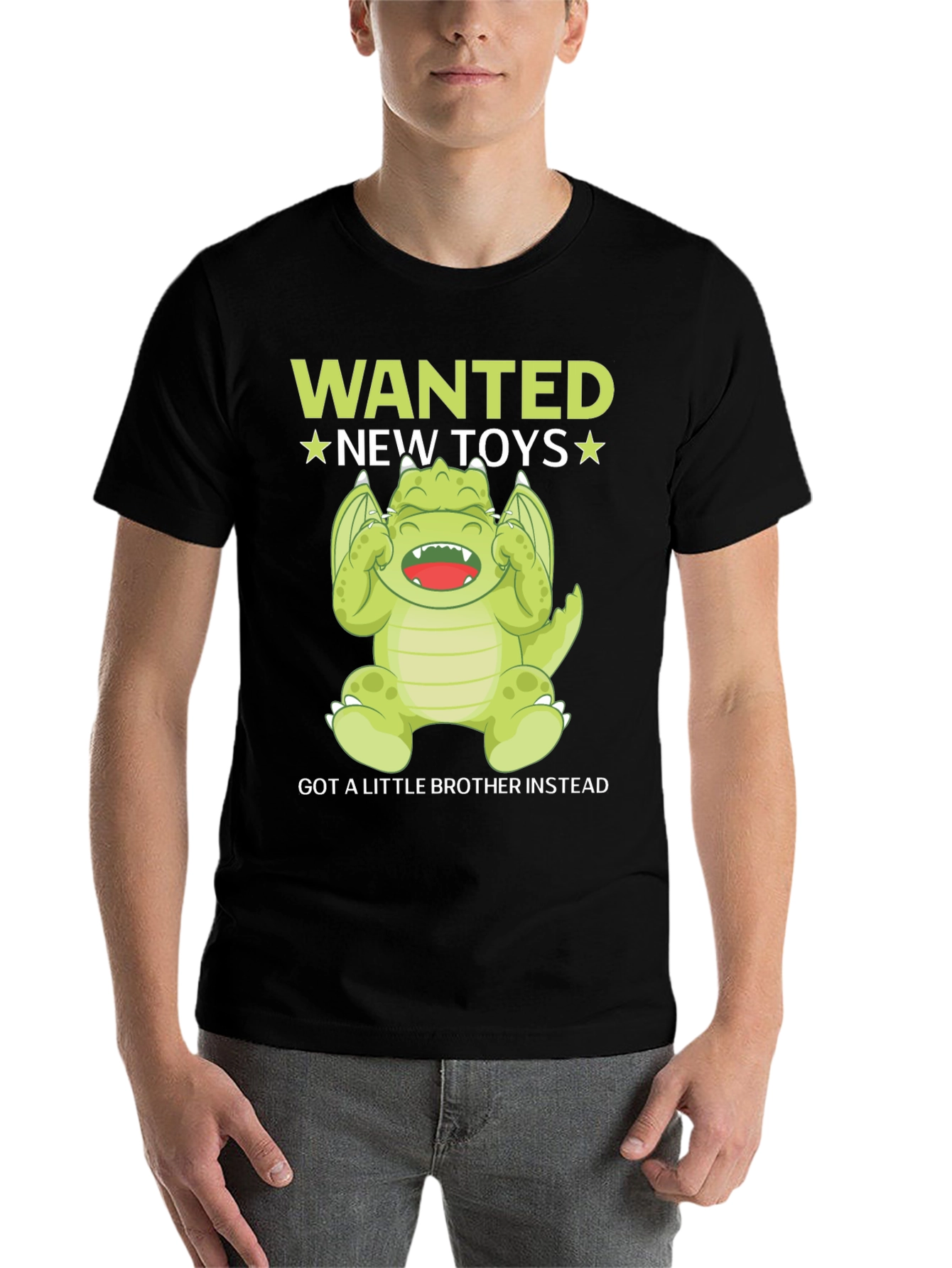 Black Wanted New Toys T-Shirt - Funny Dragon Tee view 7