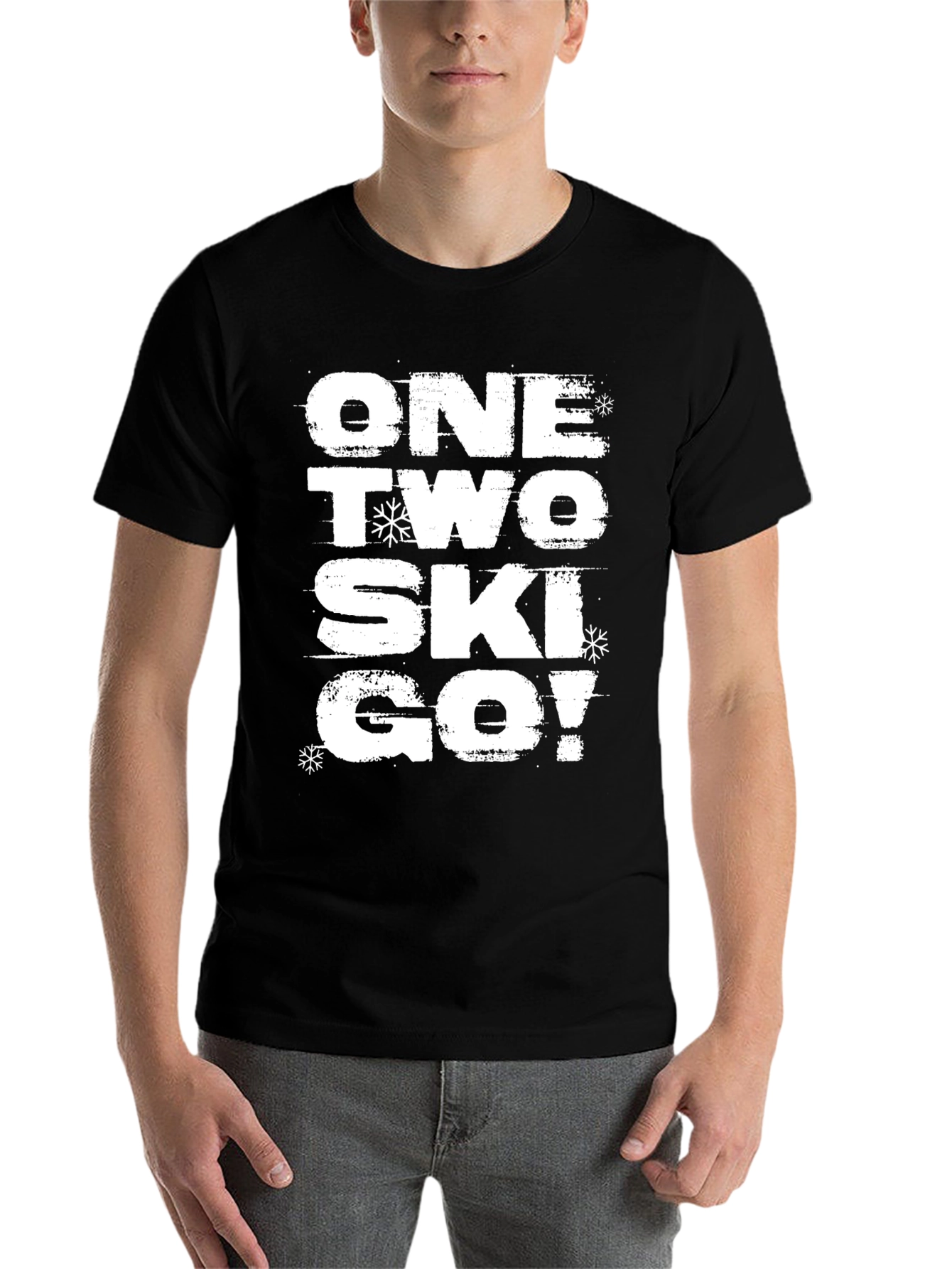 Black One Two Ski Go! Graphic Tee view 7