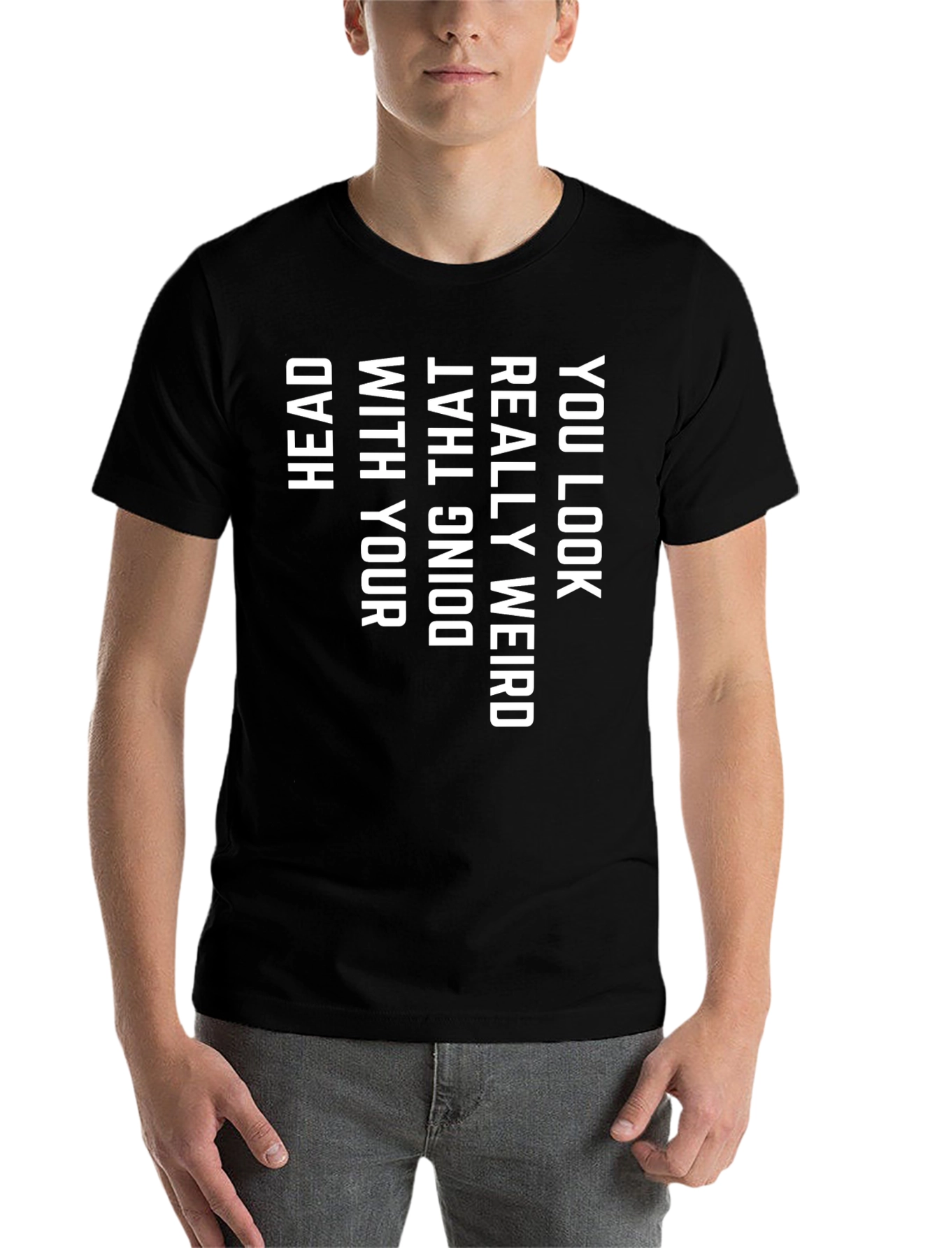 Black Funny Weird Graphic Print Tee view 7