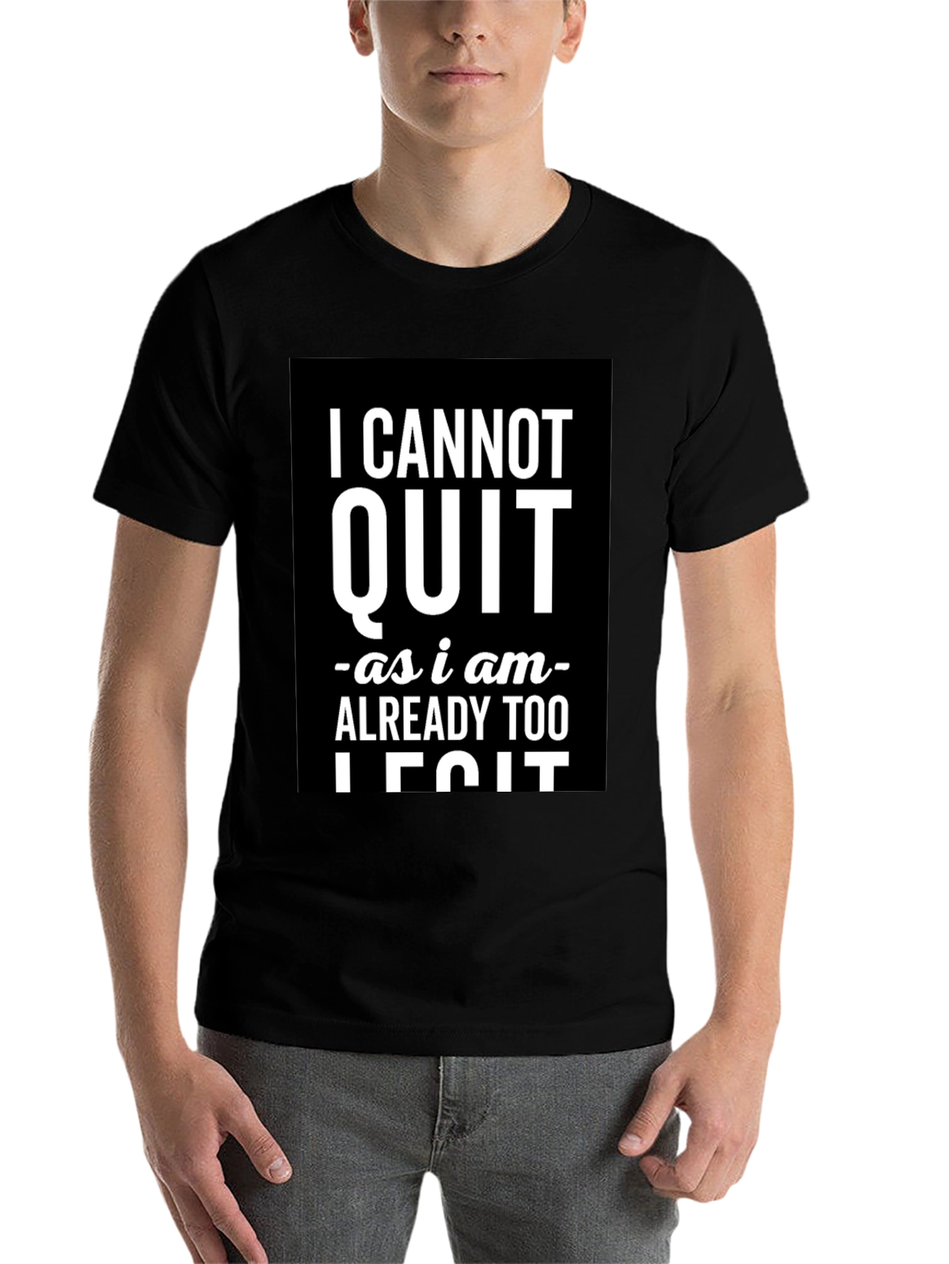 Black I Cannot Quit Legit Black Graphic T-Shirt view 7