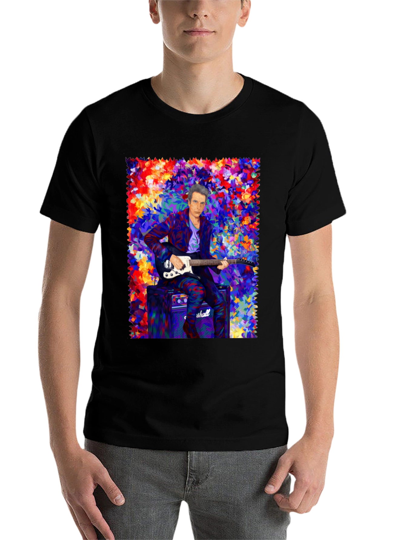 Black Colorful Musician Graphic T-Shirt view 7