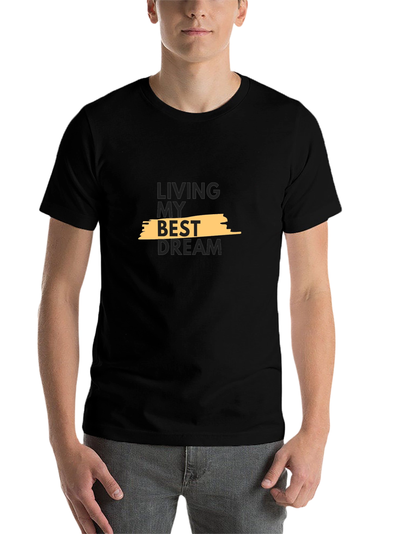 Black Living My Best Dream Black T-Shirt view 7