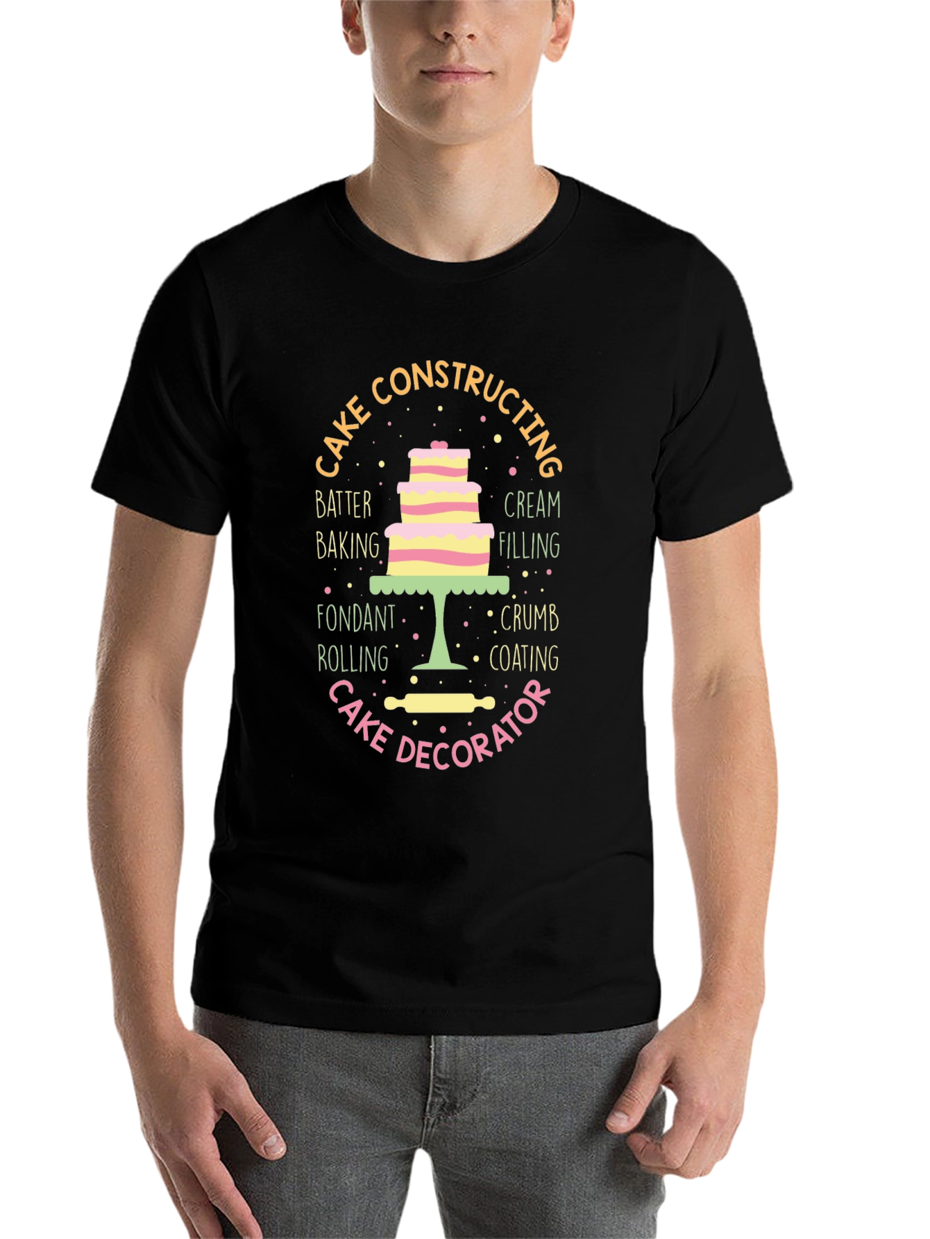Black Cake Constructor Graphic T-Shirt view 7