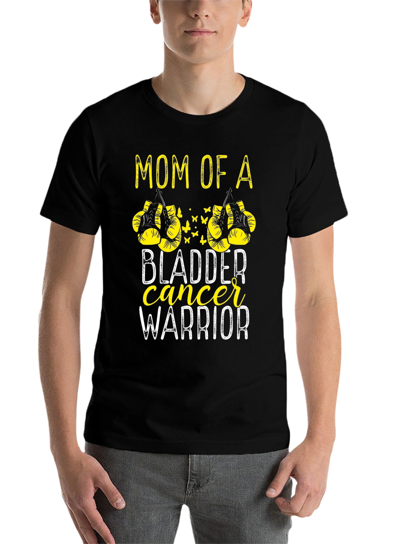 Black Mom of a Bladder Cancer Warrior T-Shirt view 7