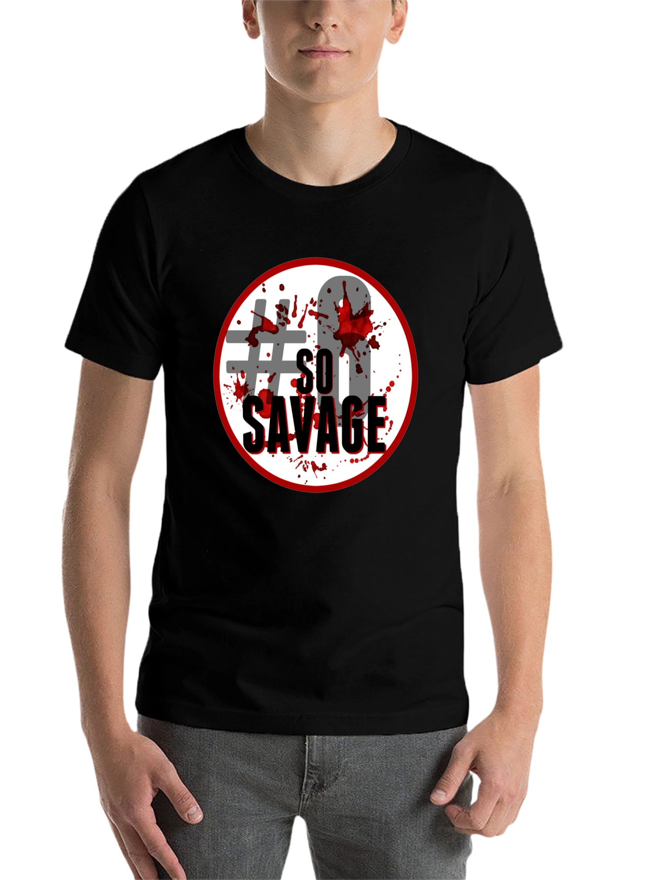 Black So Savage Graphic Tee - Black Cotton Blend view 7