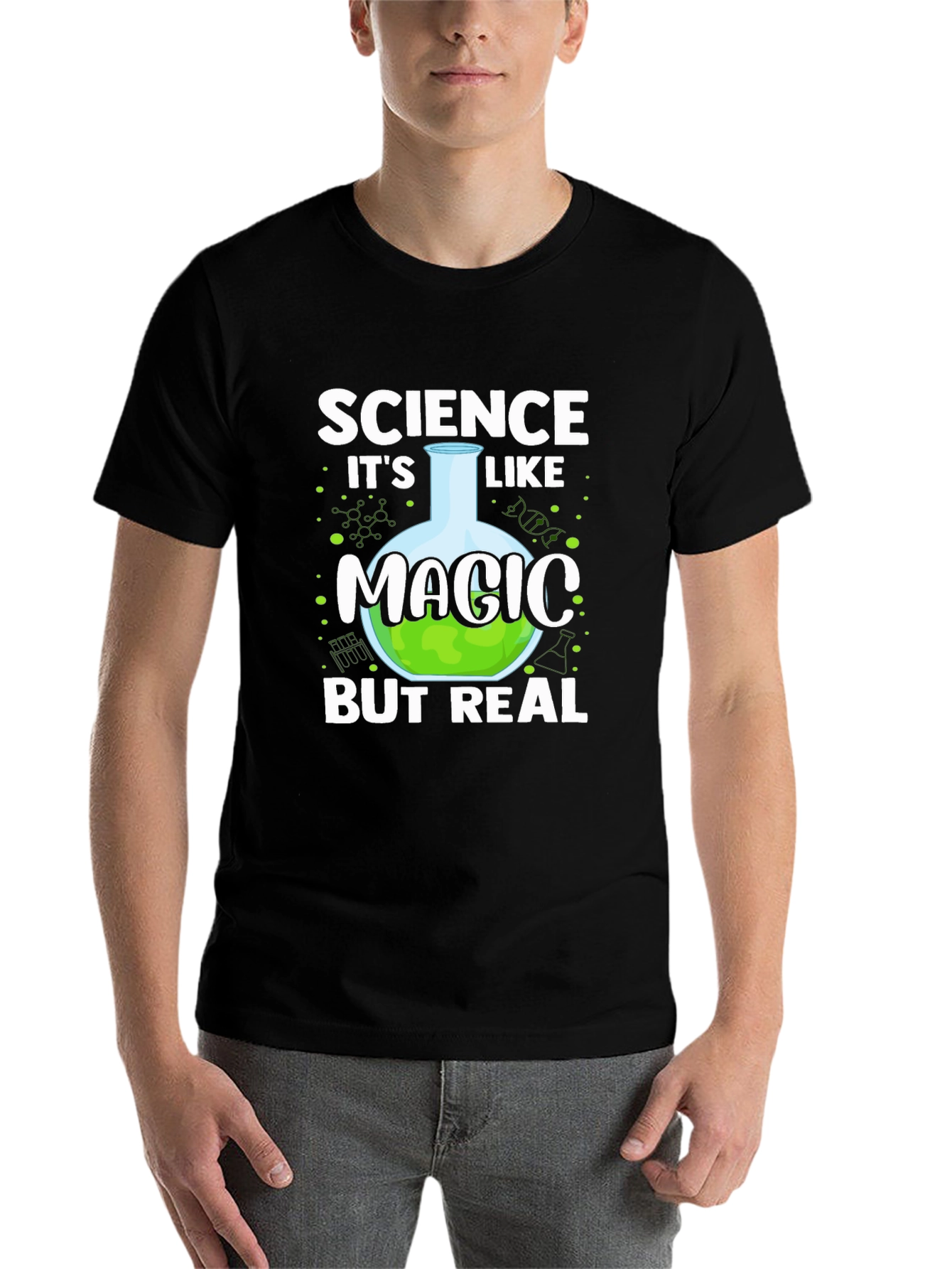 Black Science Like Magic T-Shirt - Nerdy Funny Tee view 7
