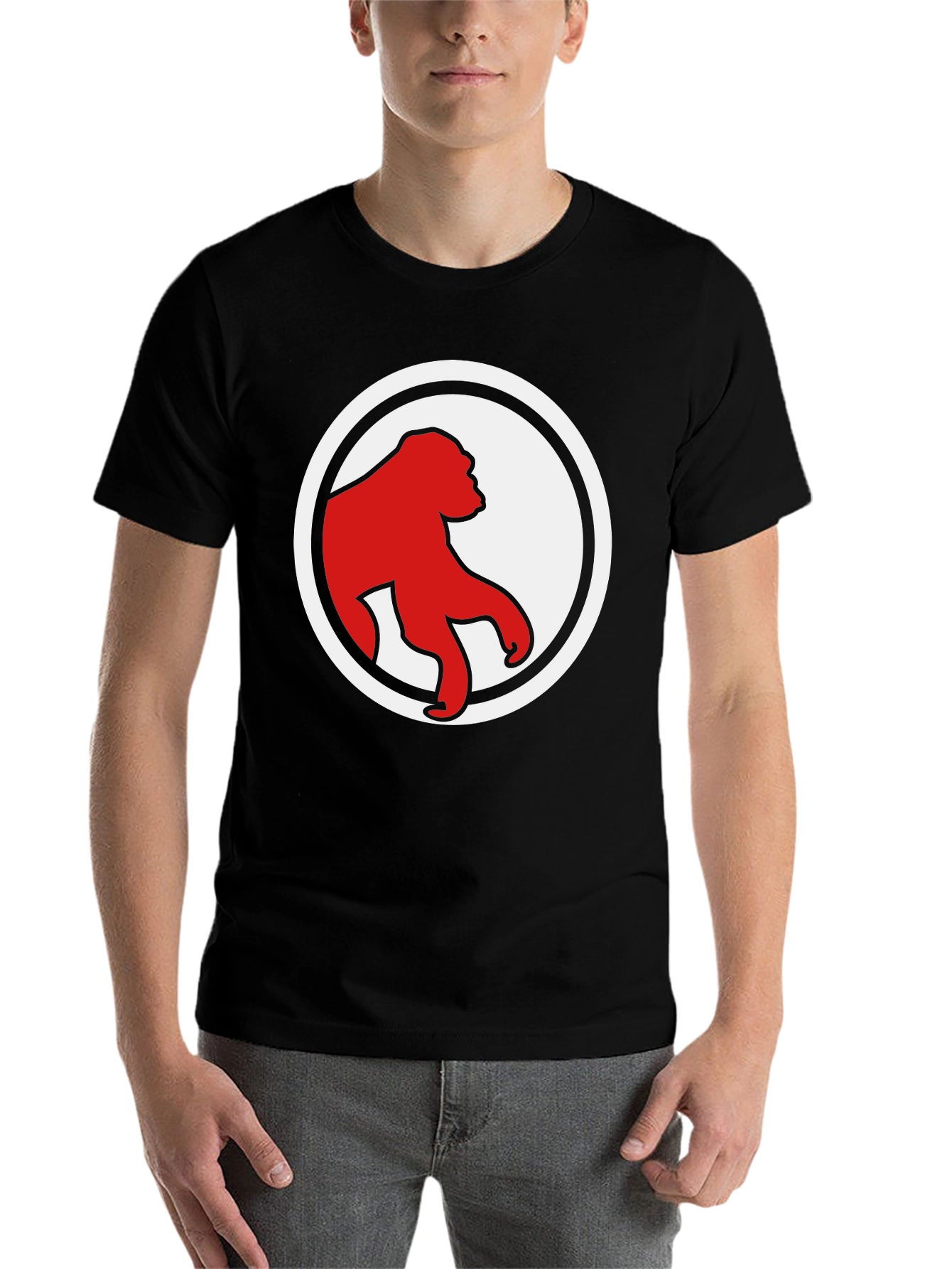Black Red Ape Graphic Tee - Modern Black Shirt view 7