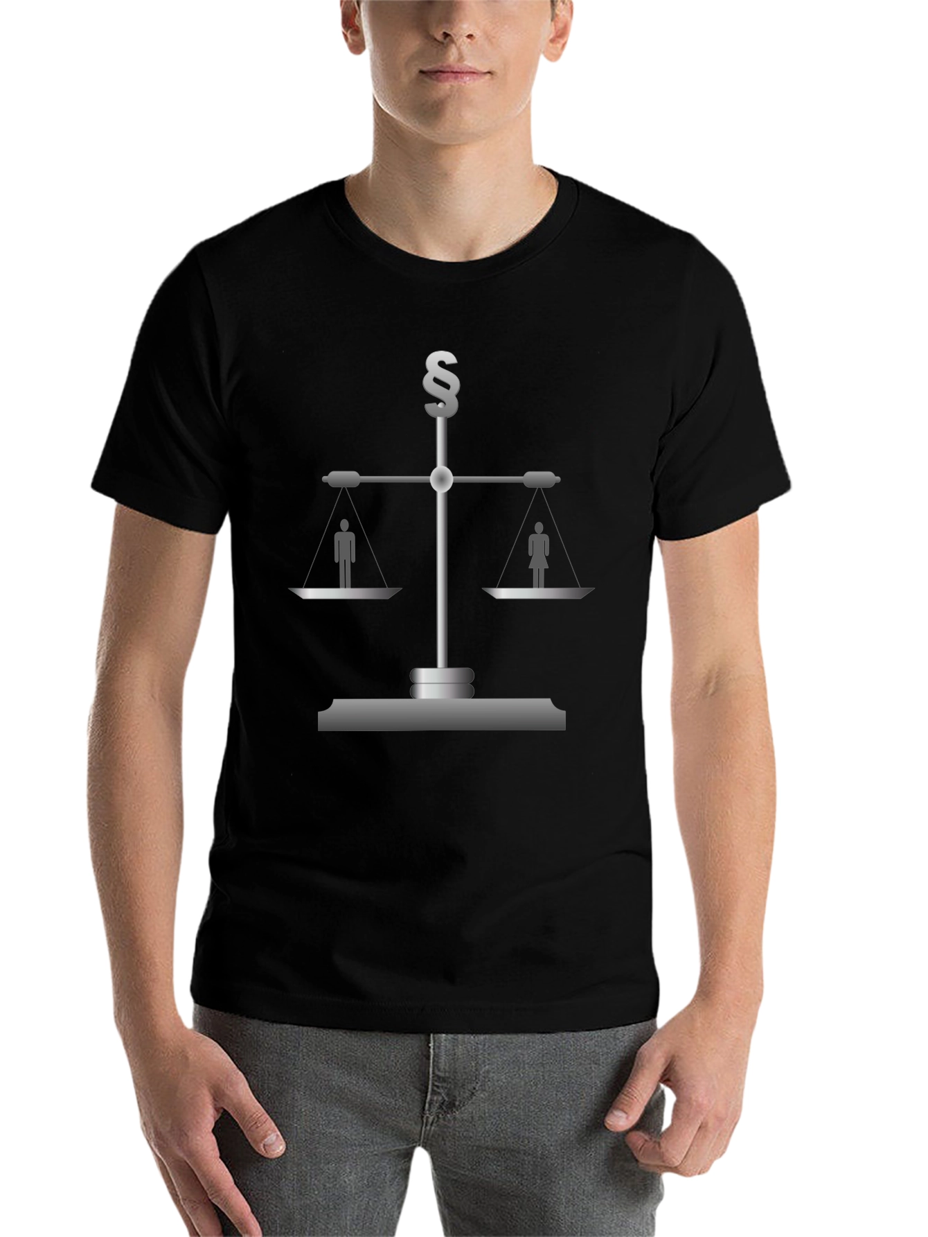 Black Equality Scales T-Shirt - Gender Neutral Justice view 7