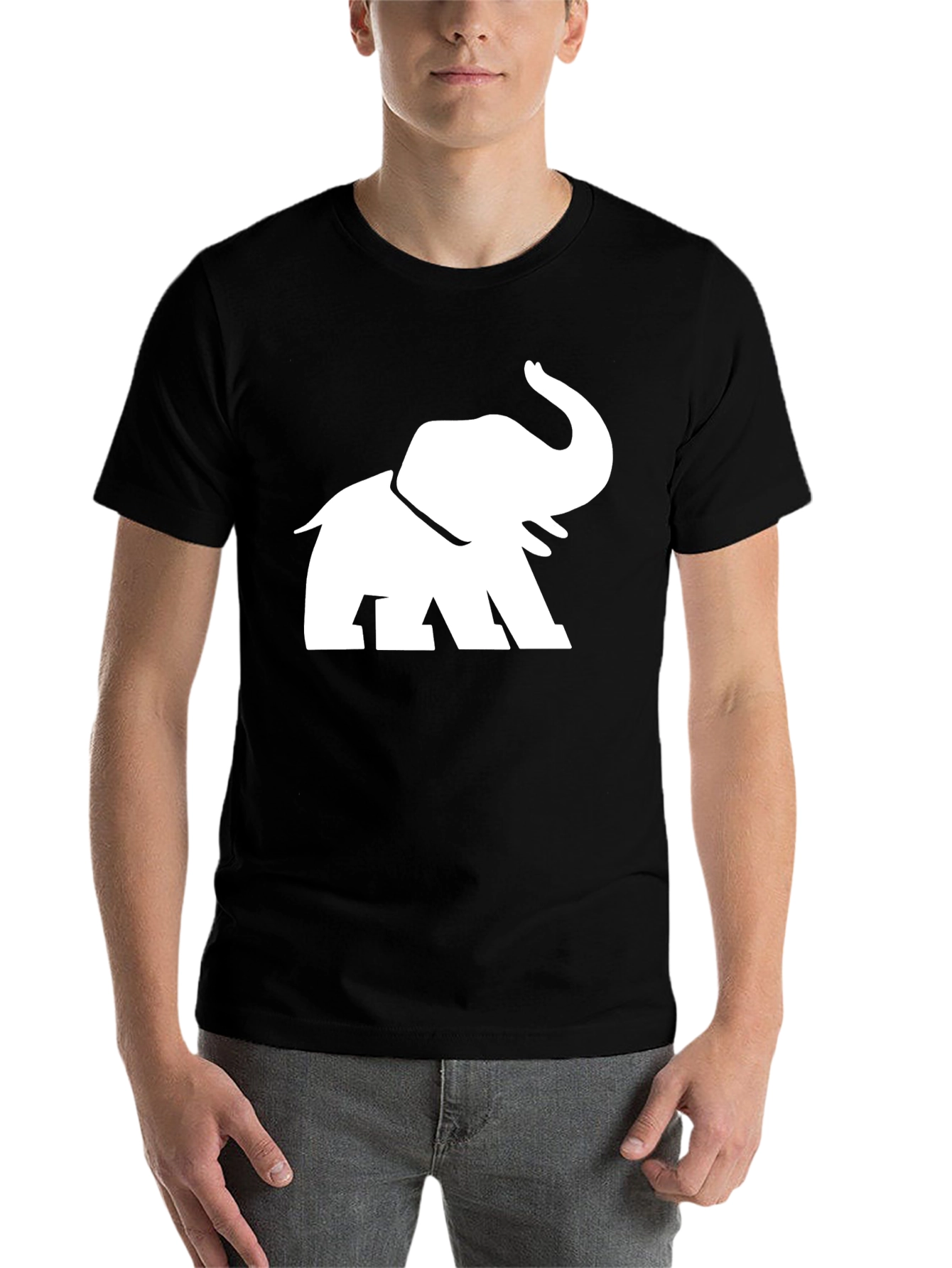 Elephant Graphic Tee - Stylish Black Cotton T-Shirt - 7