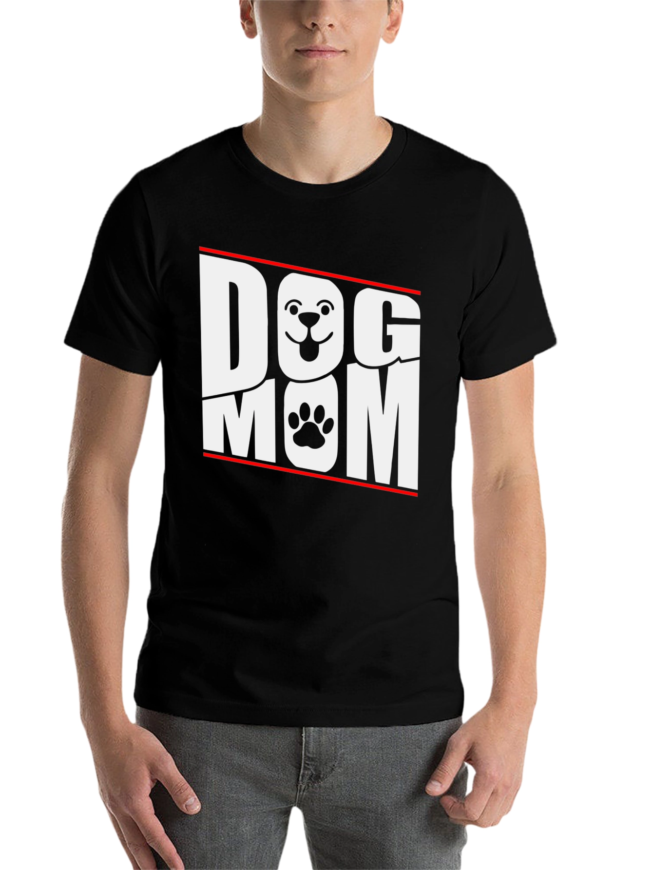 Black Dog Mom Graphic T-Shirt - Black view 7