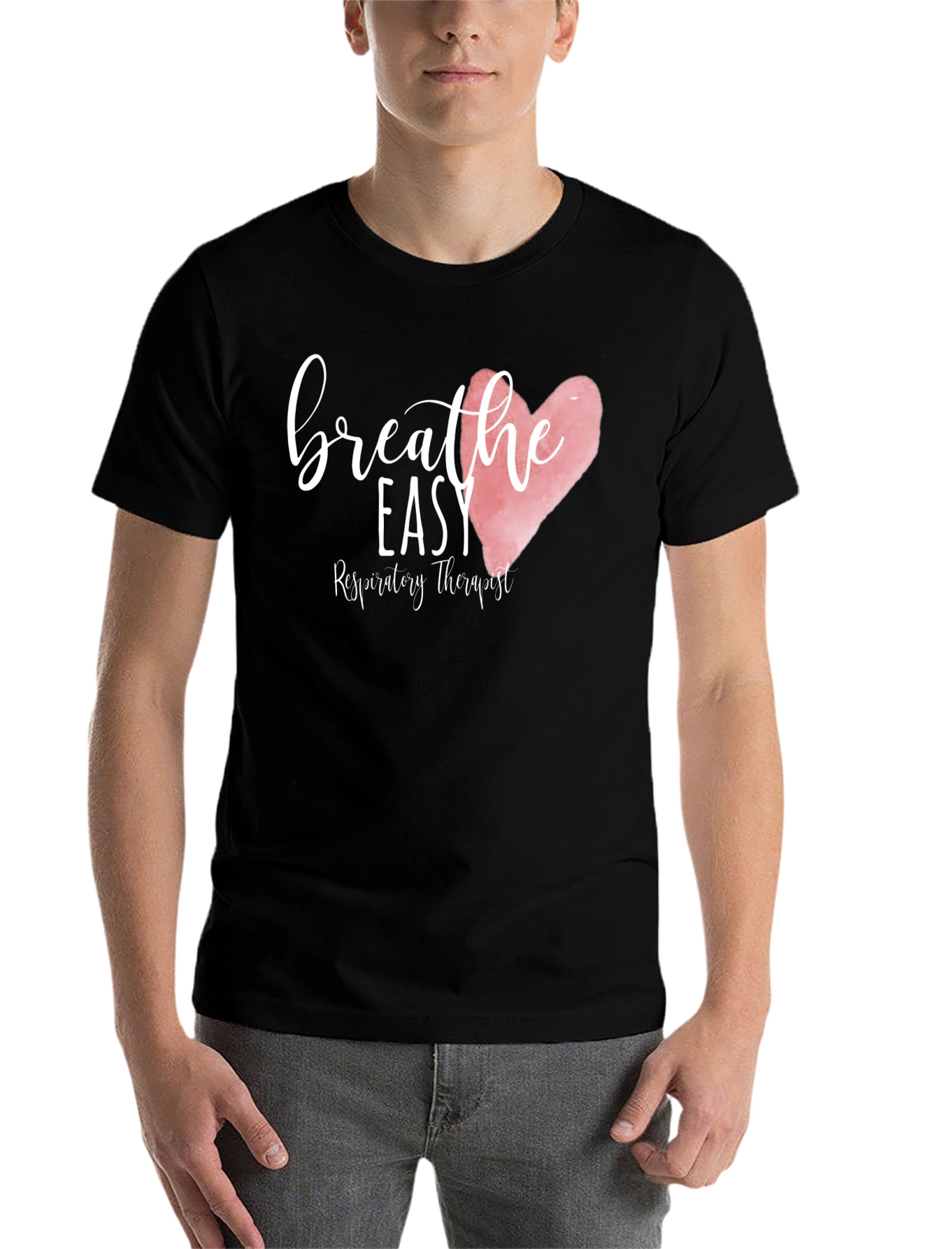 Black Breathe Easy Respiratory Therapist T-Shirt view 7