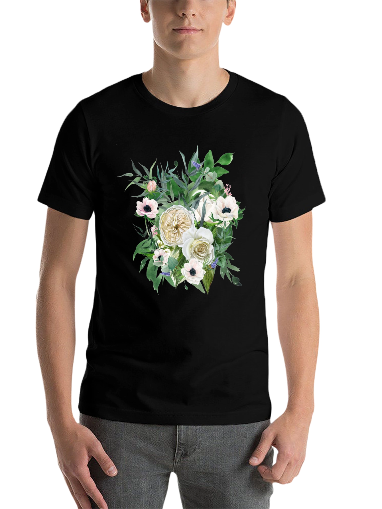 Floral T-Shirt - Elegant Flower Bouquet Design - 7
