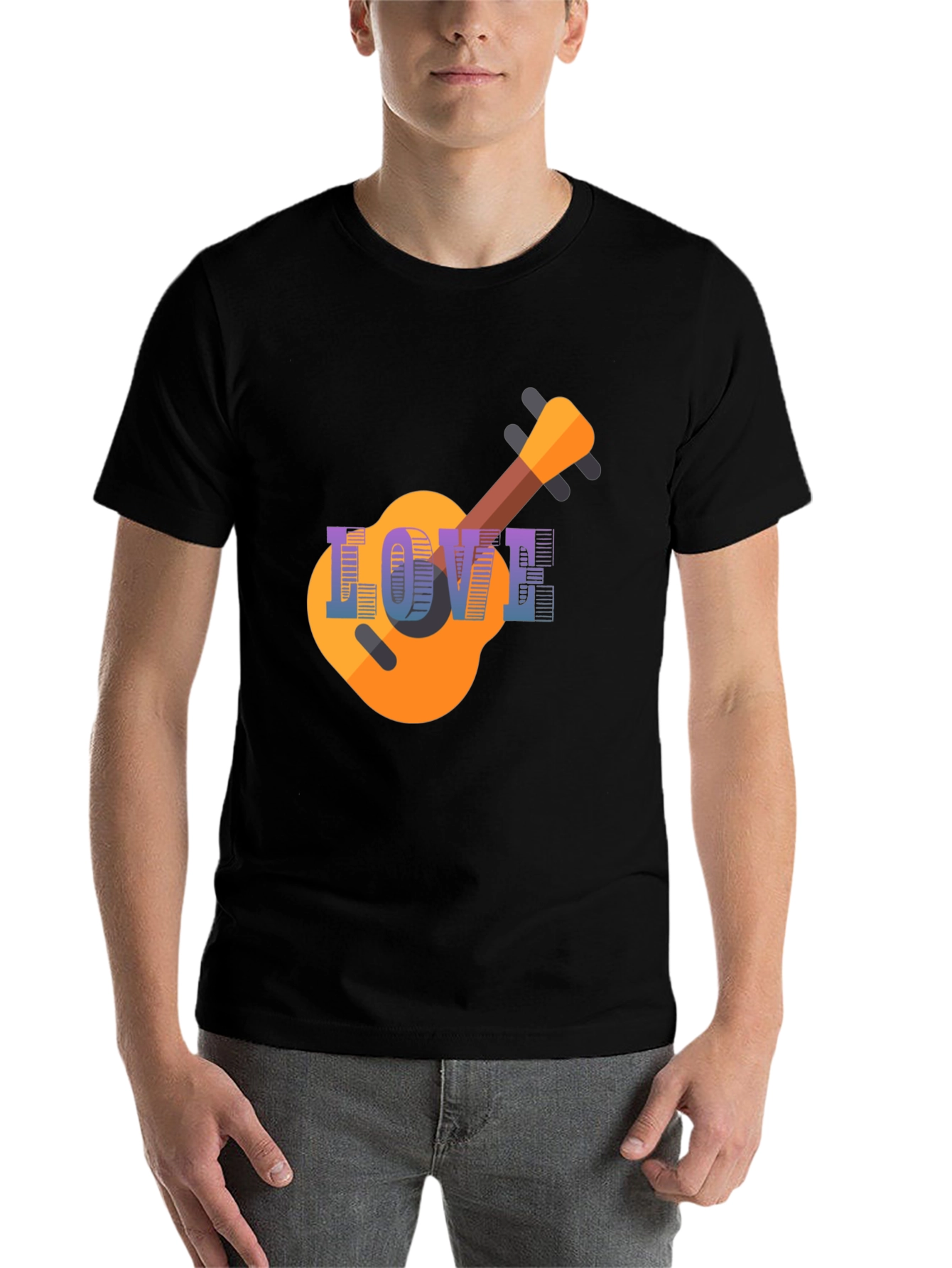 Black Love Guitar T-Shirt - Music Lover Tee view 7