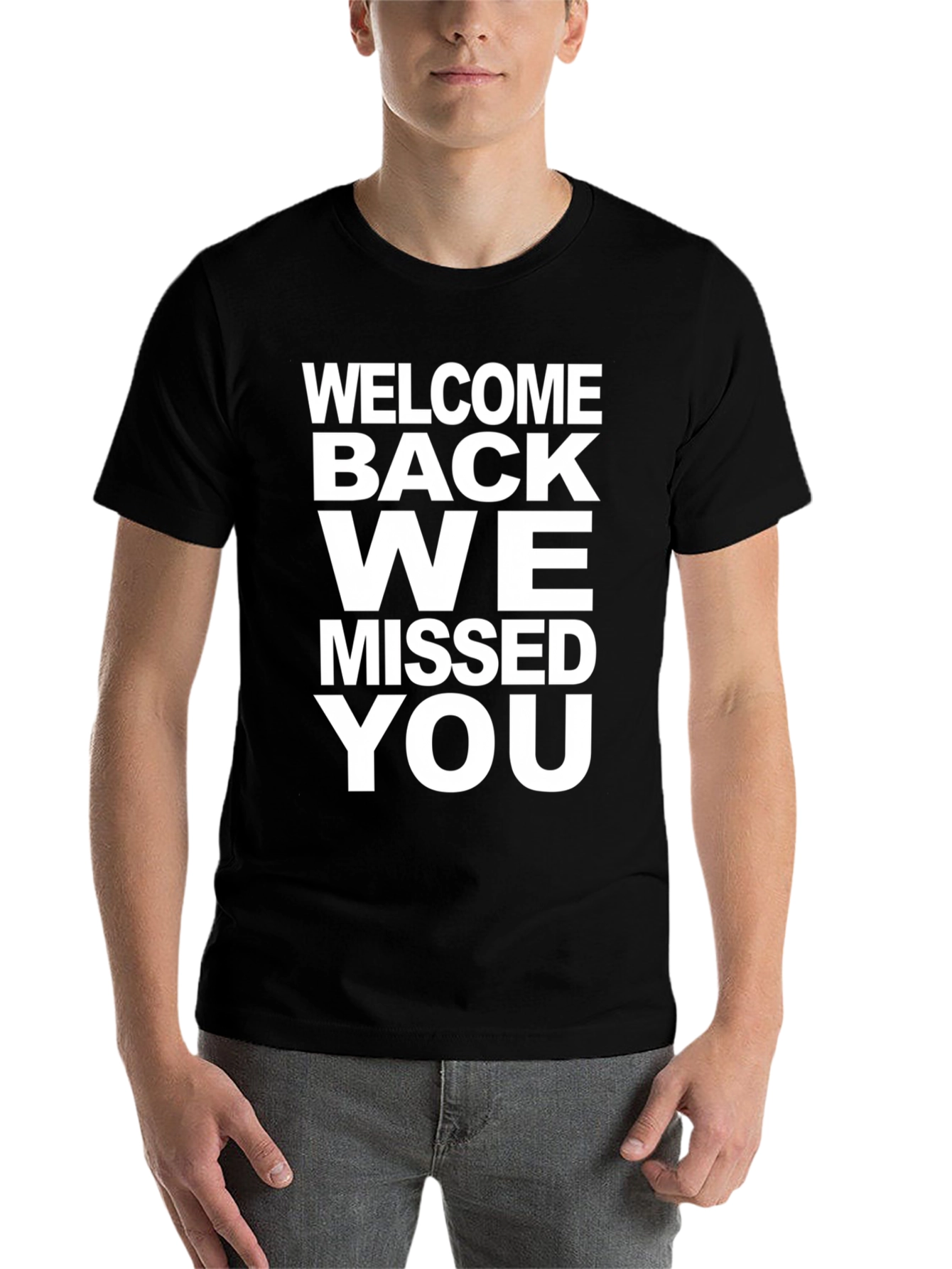 Black Welcome Back We Missed You Graphic Tee view 7