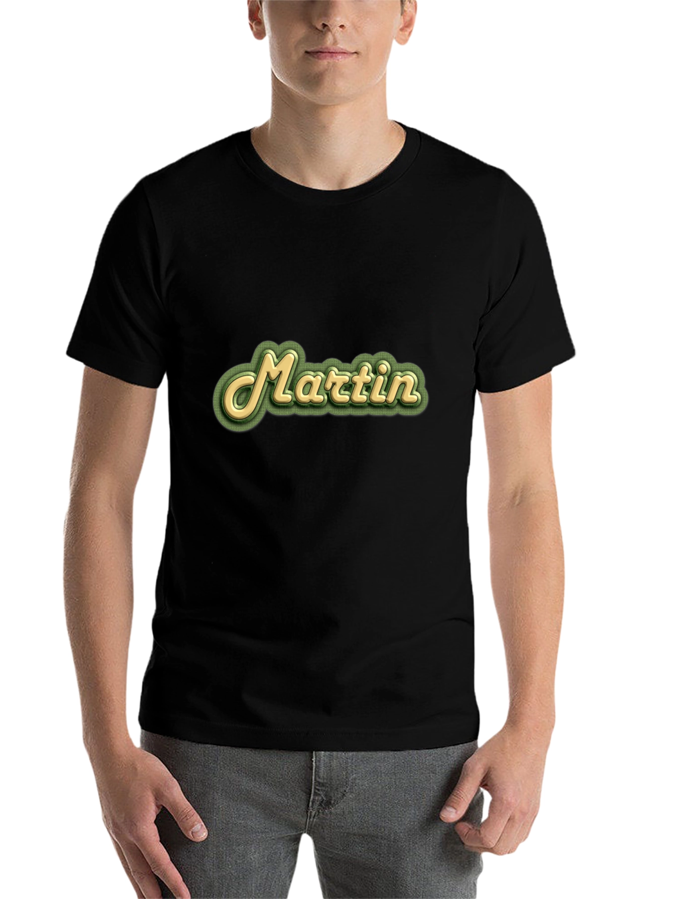 Black Martin Retro Style Black T-Shirt view 7