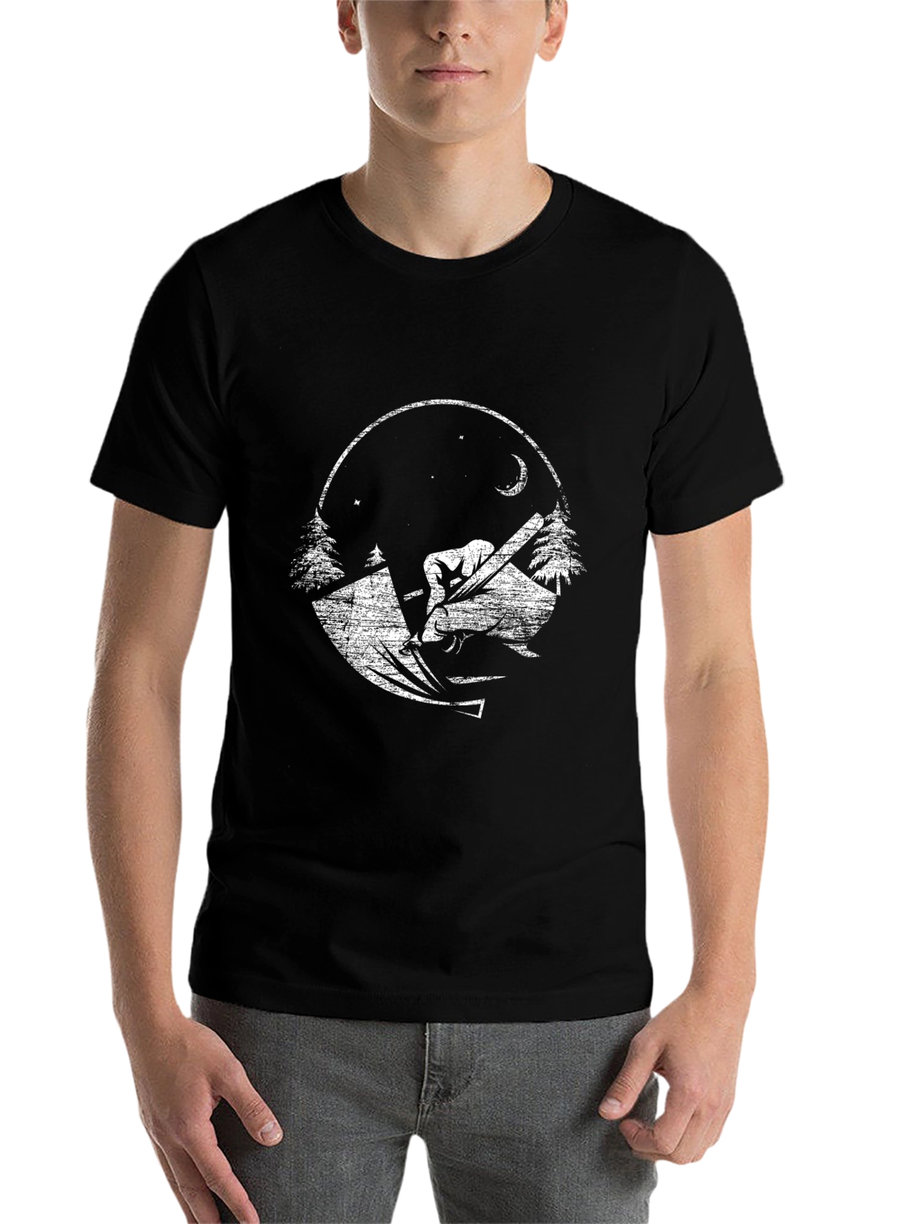 Black Night Woodworker Graphic T-Shirt view 7