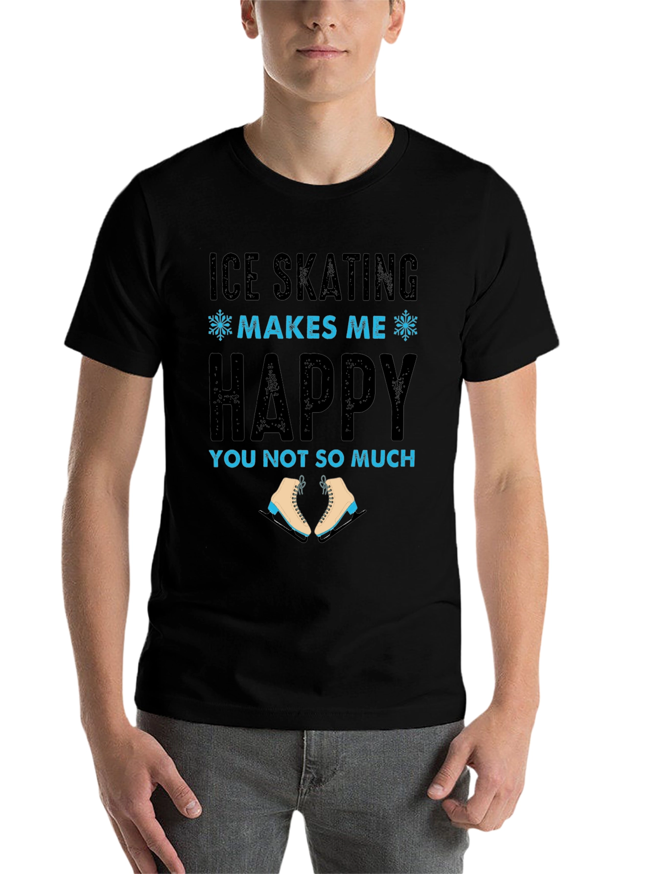 Black Ice Skating Makes Me Happy Tee view 7