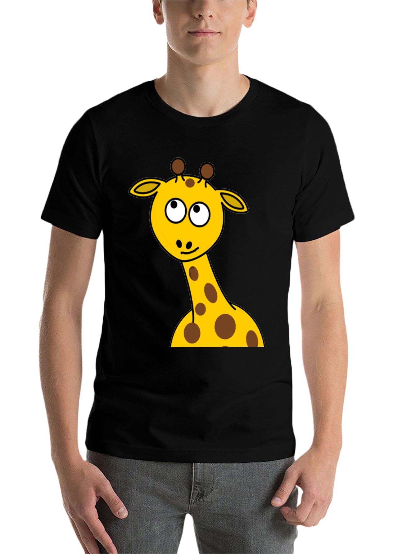 Black Giraffe Graphic Tee - Unisex Black T-Shirt view 7