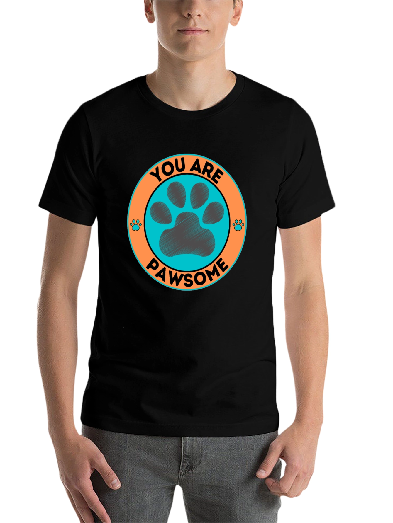 Black Pawsome Graphic Tee - Dog Lover T-Shirt view 7