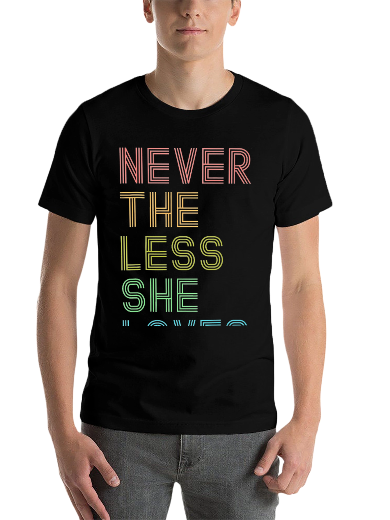 Black Never the Less She Loved Graphic Tee view 7