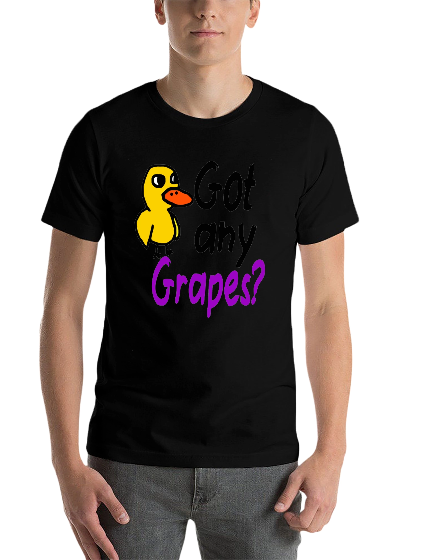 Black Got Any Grapes? Duck T-Shirt view 7