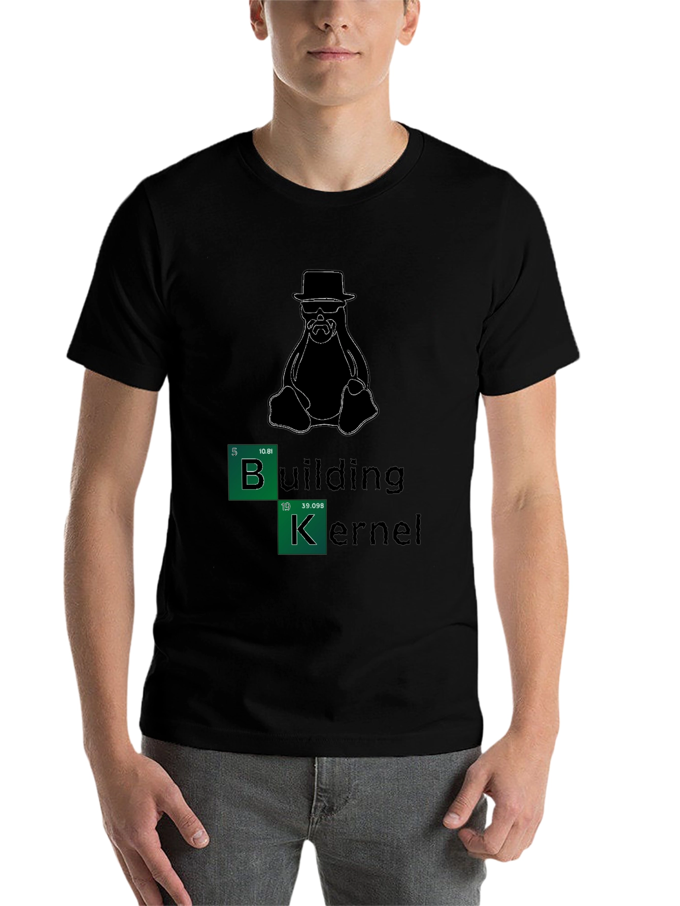 Black Building Kernel Breaking Bad Penguin T-Shirt view 7