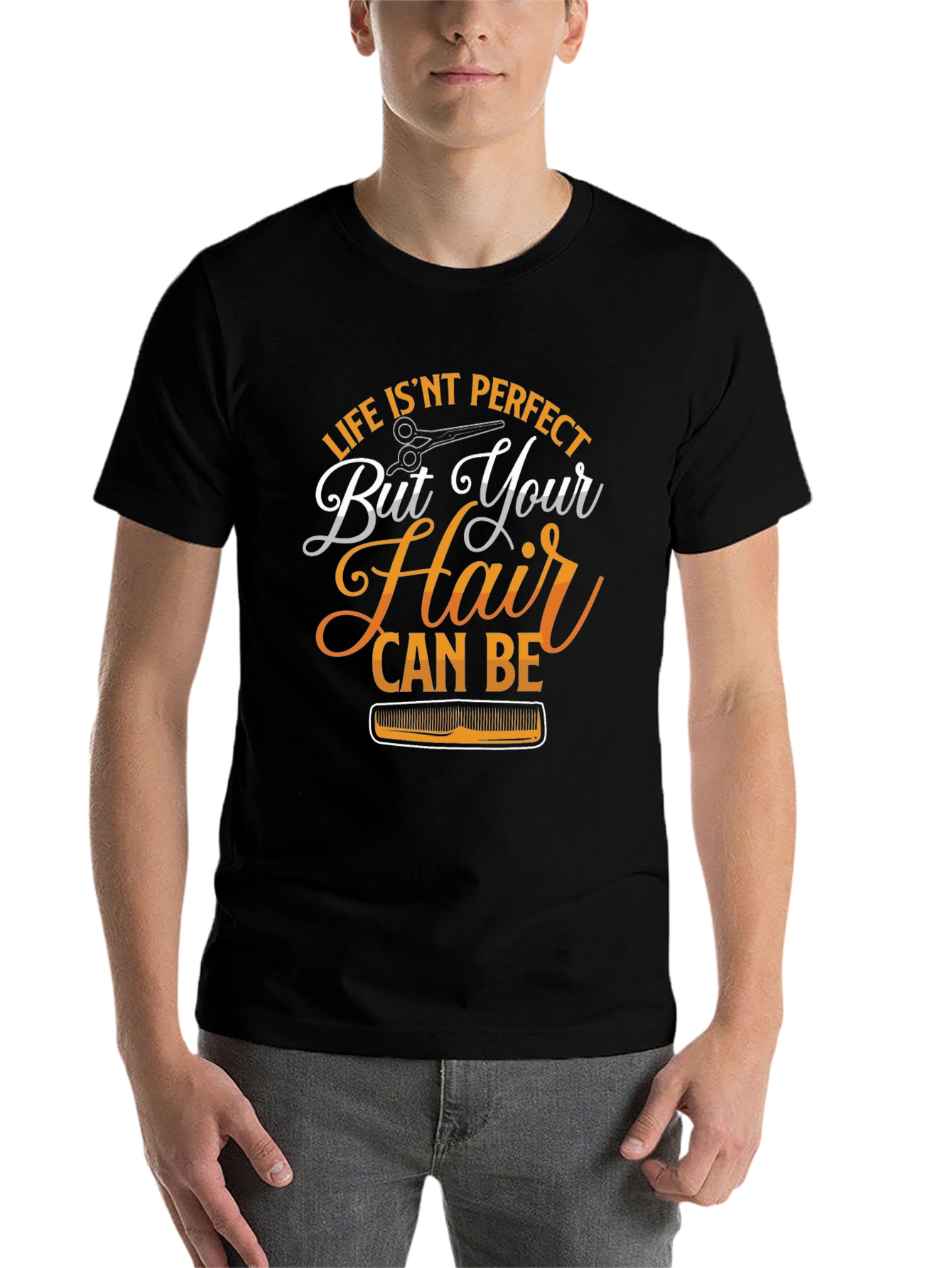 Black Life Isn't Perfect Hair Stylist T-Shirt view 7