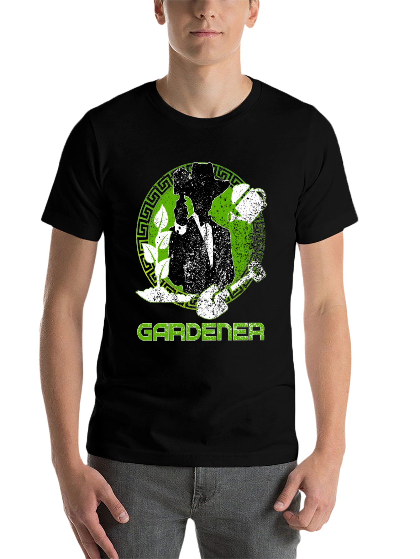 Black Gardener T-Shirt: Silhouette Design view 7