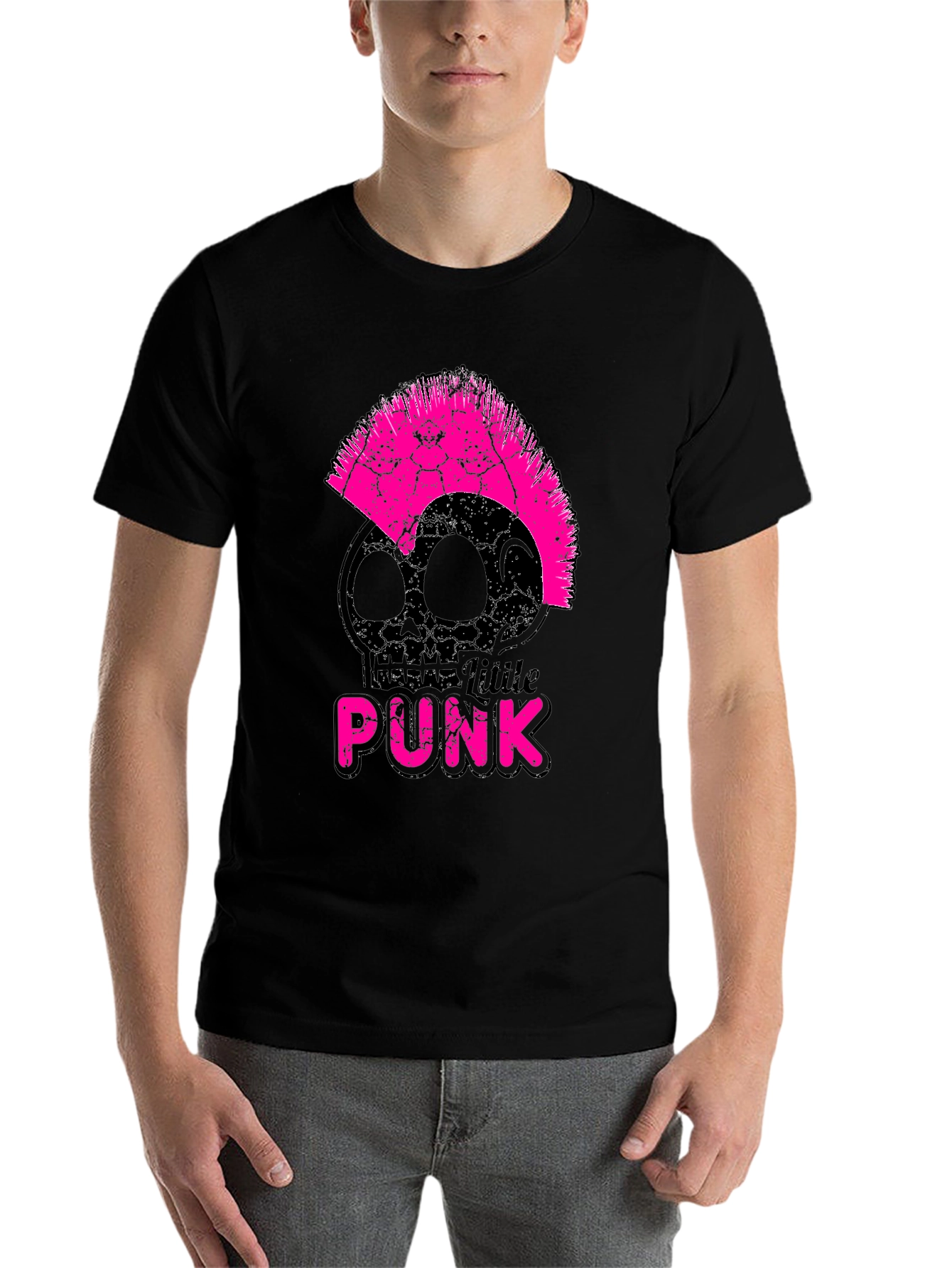 Black Little Punk Skull T-Shirt view 7