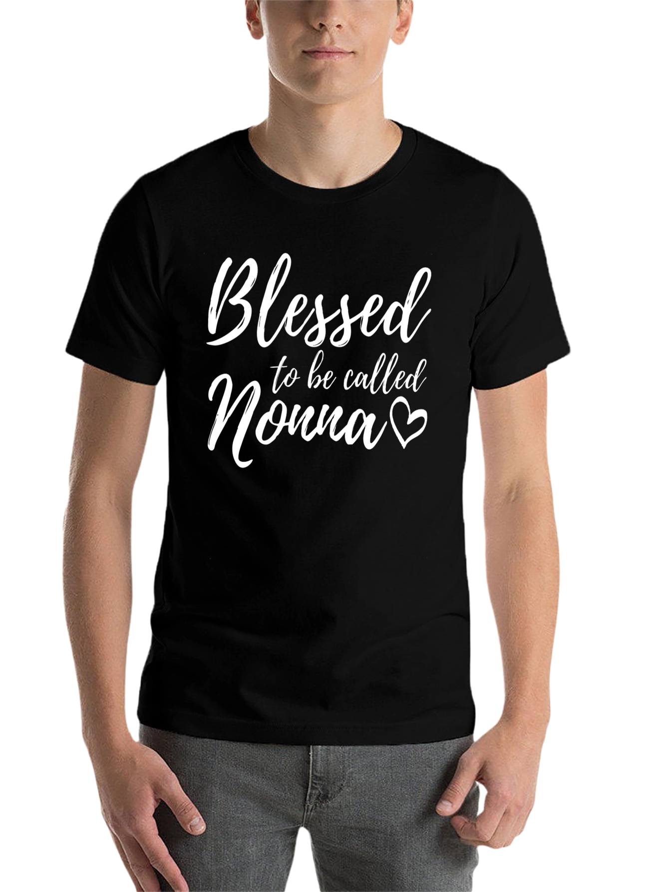 Black Blessed Nonna T-Shirt - Cute Grandmother Tee view 7