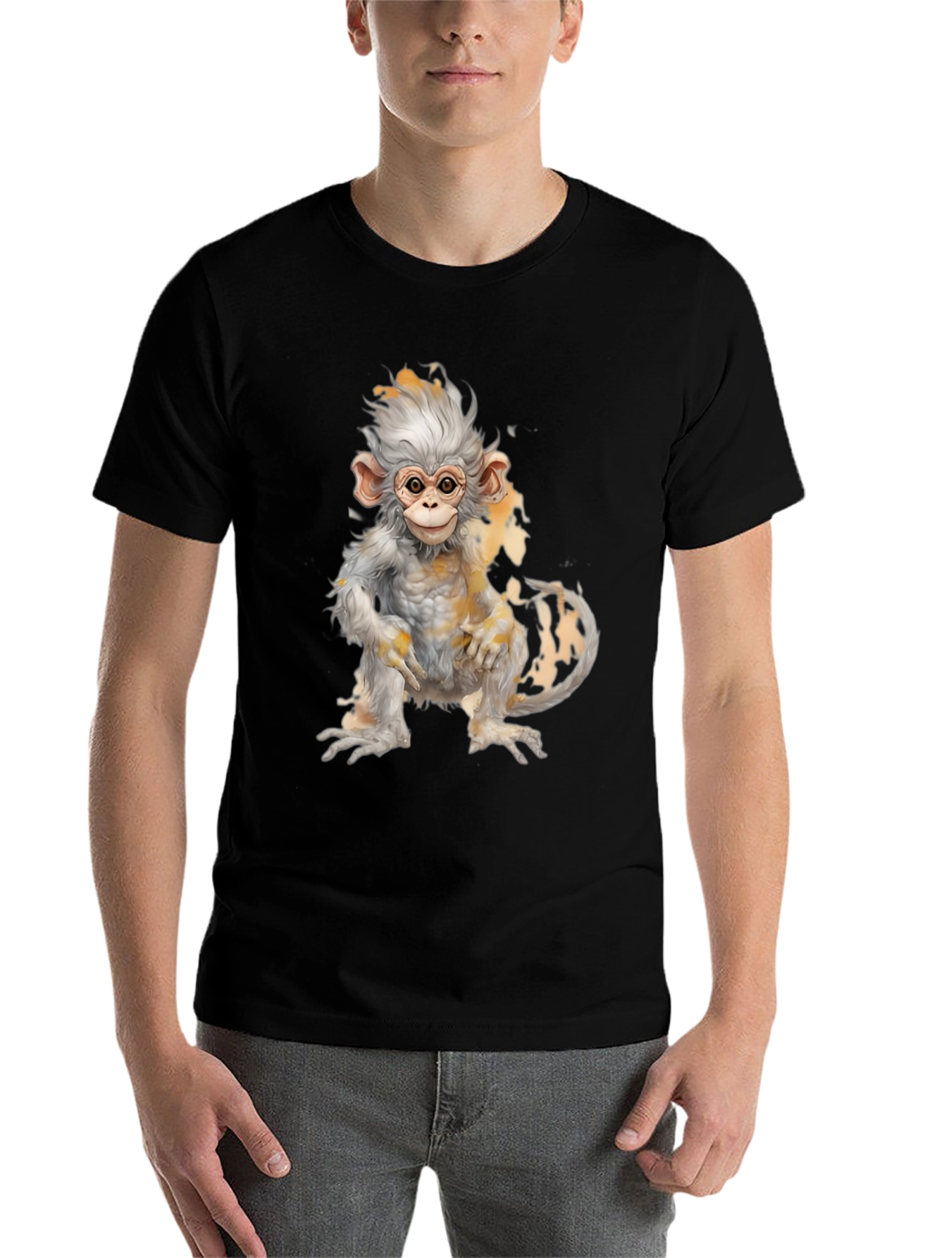 Black Monkey Graphic Tee - Soft Cotton Blend view 7