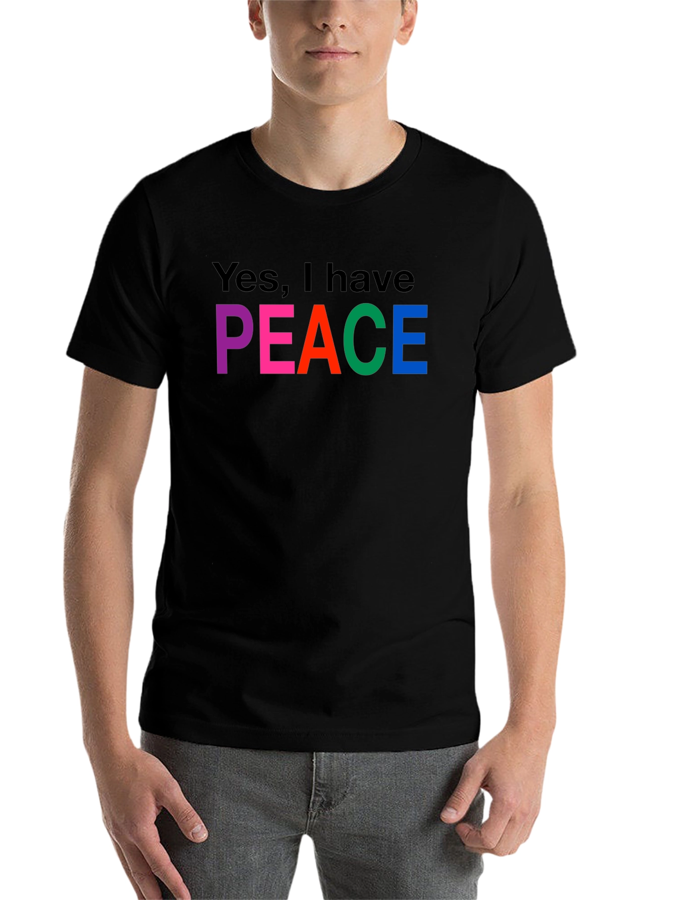 Black Peace T-Shirt - Colorful Graphic Tee view 7