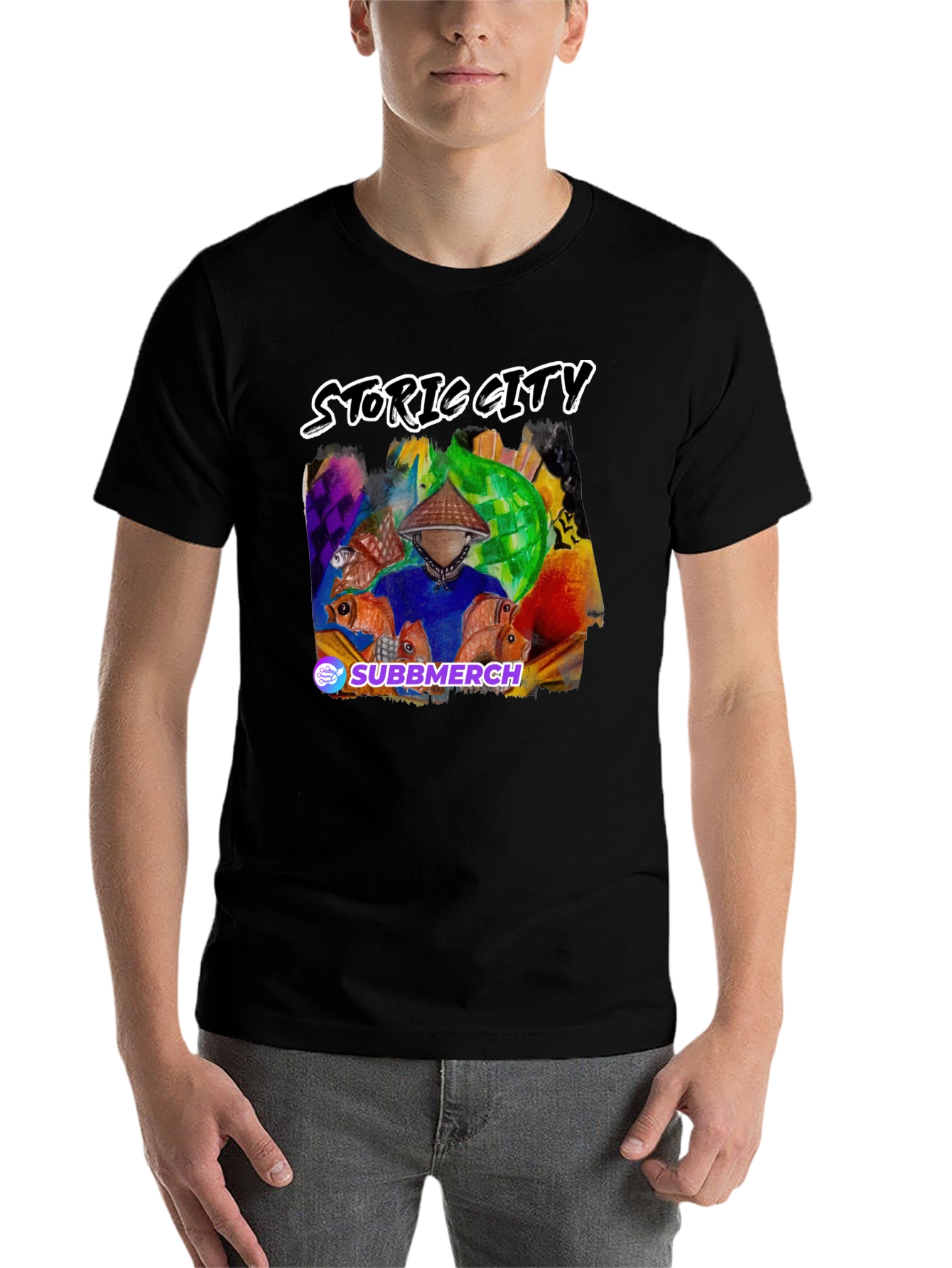 Black Storig City Graphic Tee - Unique Design view 7