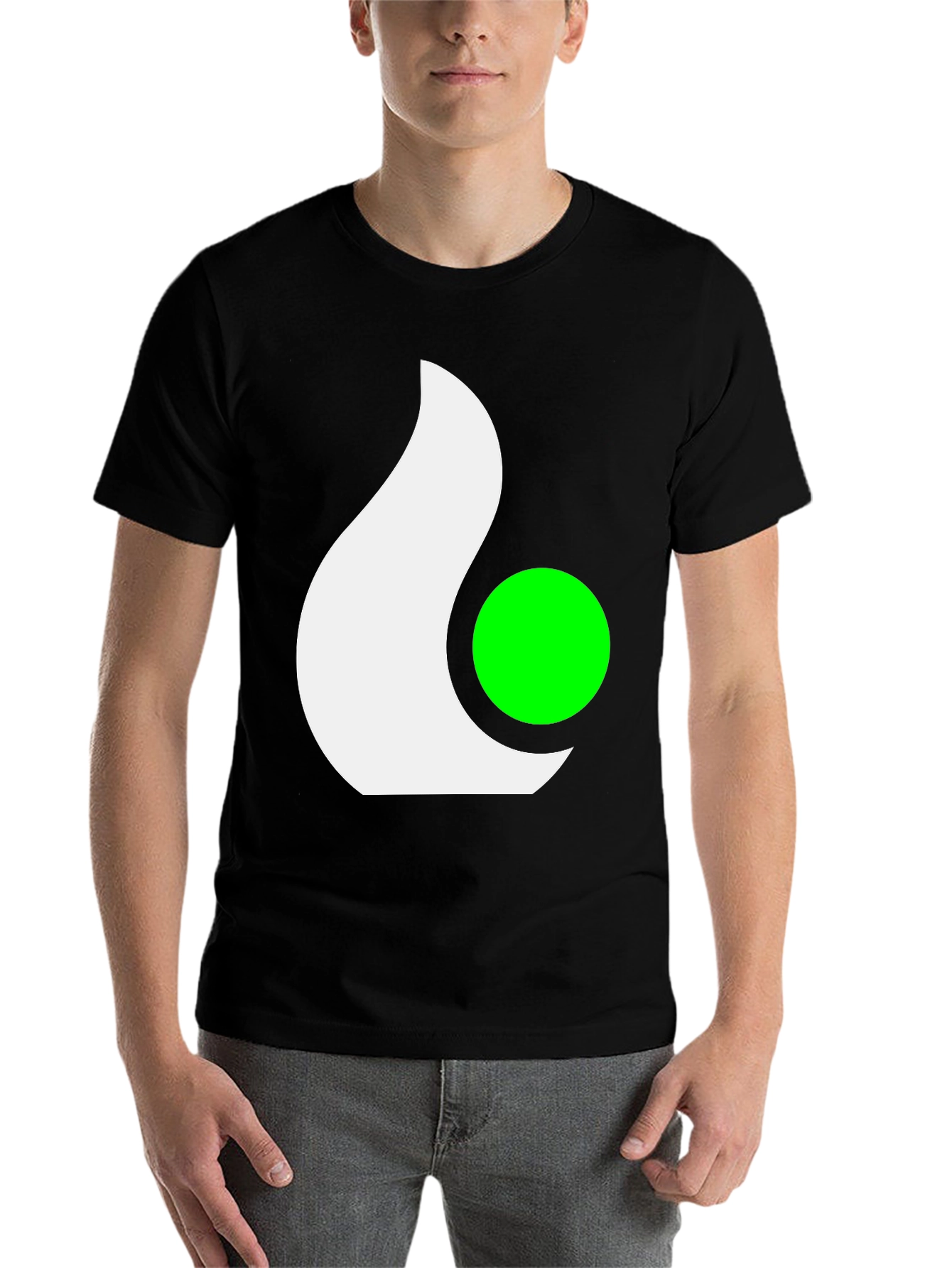 Black Abstract Graphic Tee - Casual Black T-Shirt view 7