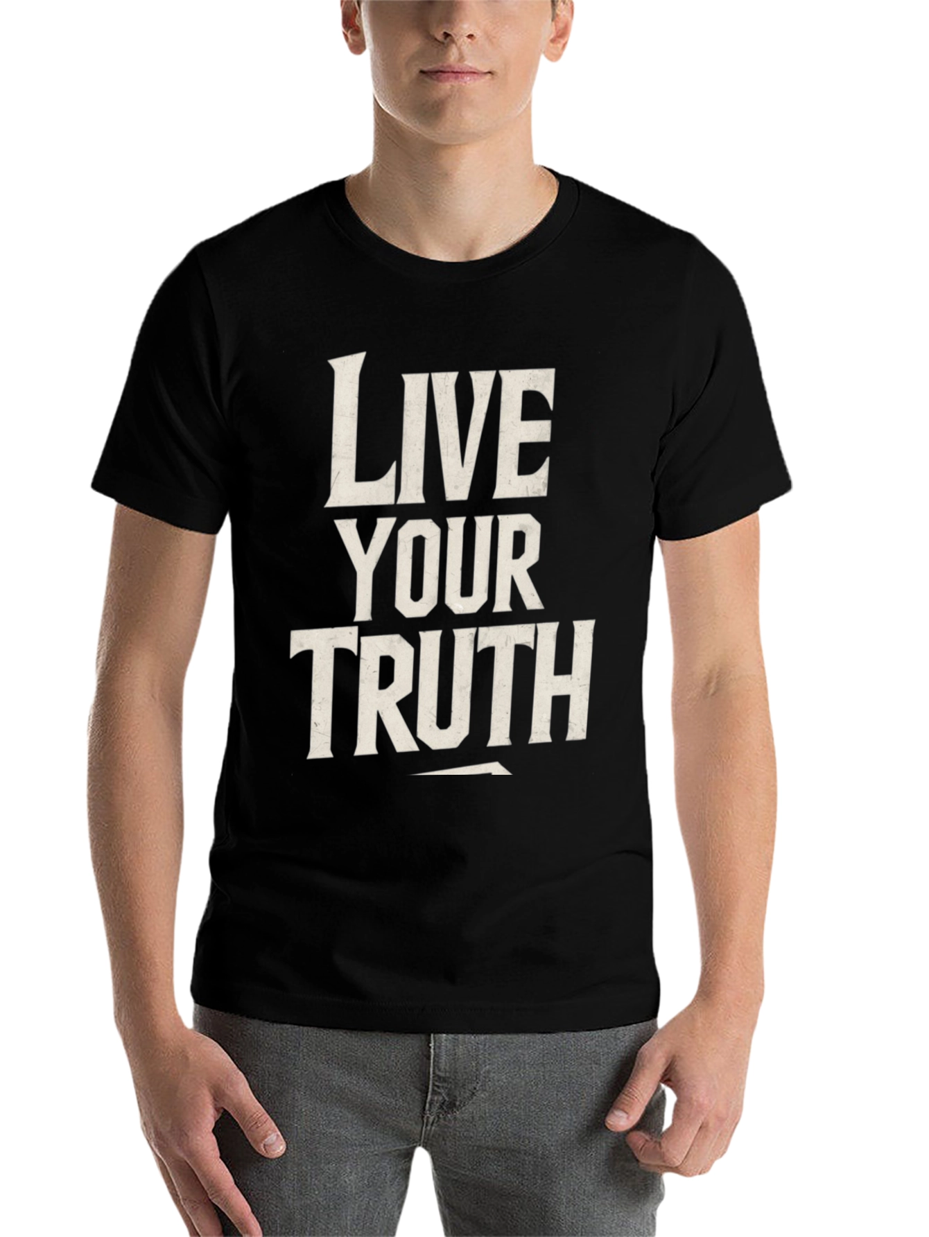 Black Live Your Truth Graphic Tee - Black Unisex T-Shirt view 7