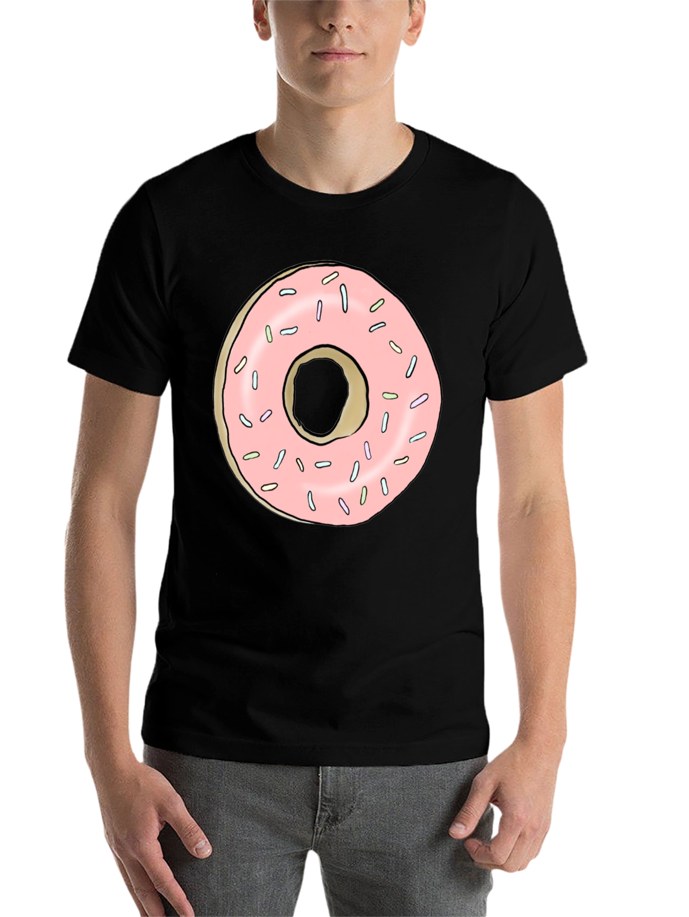 Black Donut Graphic Black T-Shirt view 7
