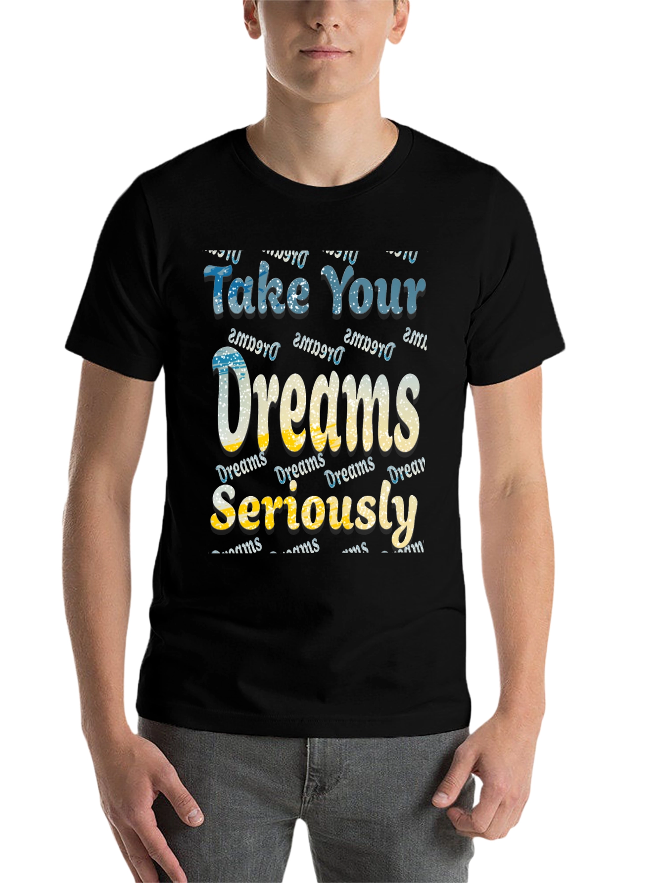 Black Dreams Motivational Graphic Tee view 7
