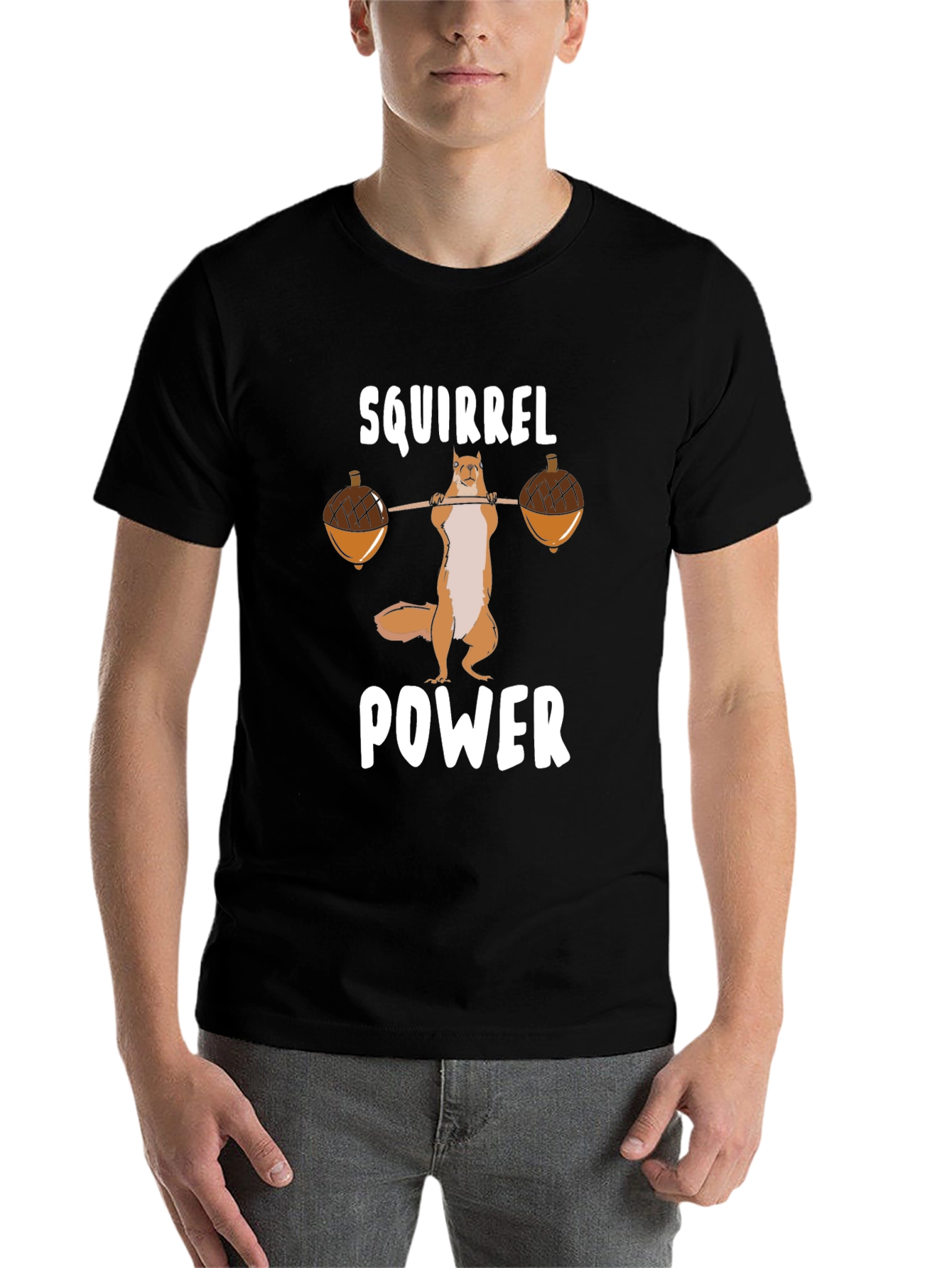 Black Squirrel Power T-Shirt - Funny Gym Workout Tee view 7