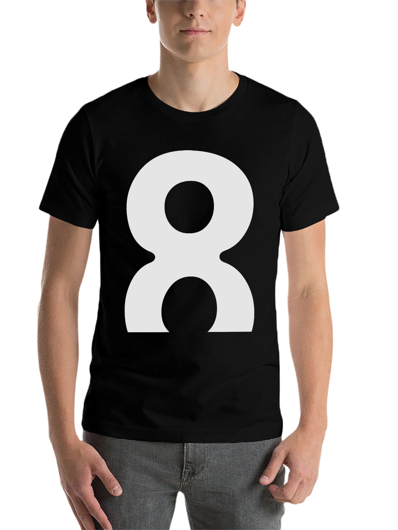 Black Abstract Number 8 Graphic Tee - Black view 7