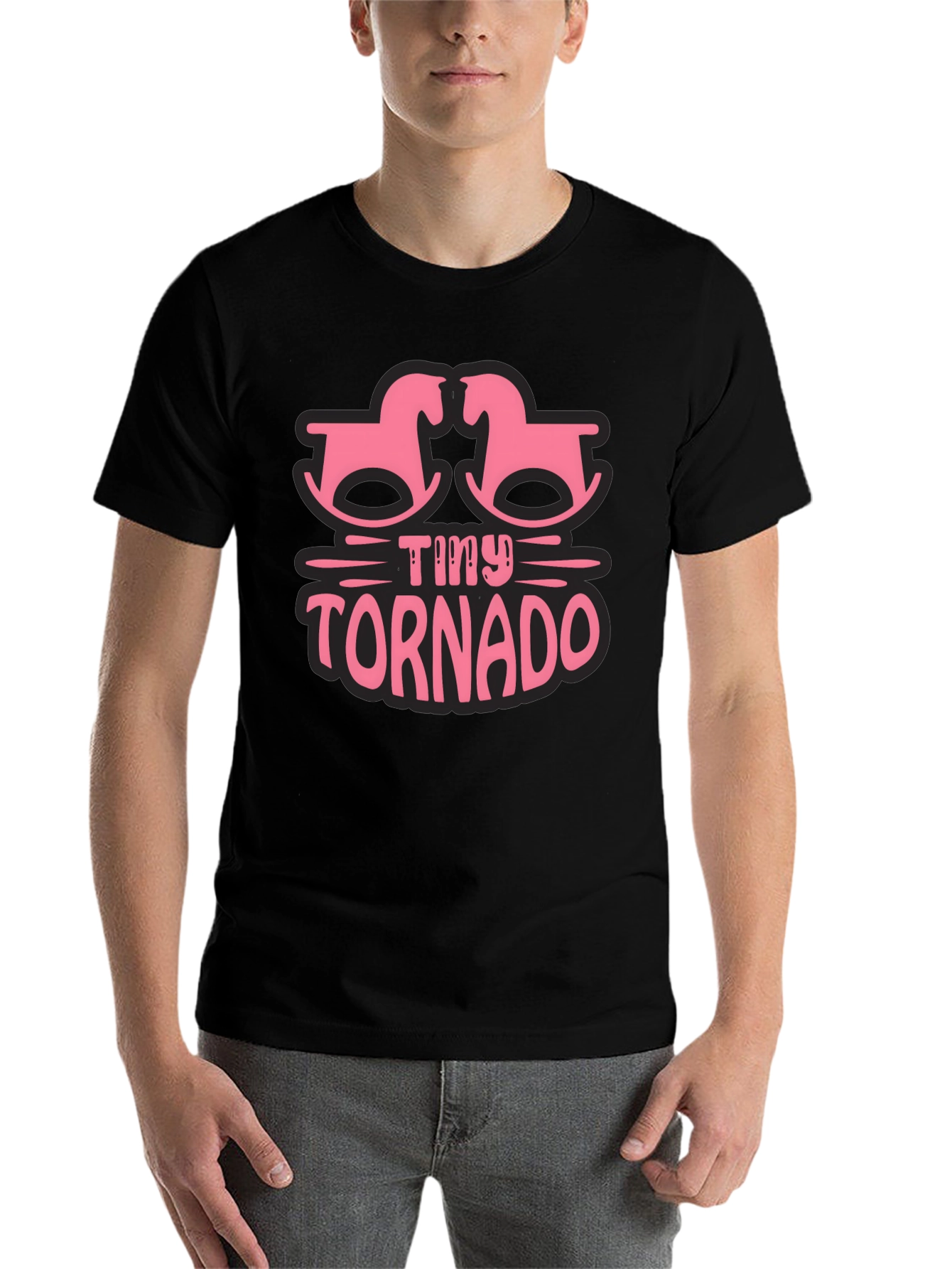 Black Tiny Tornado Rocking Horse Graphic Tee view 7