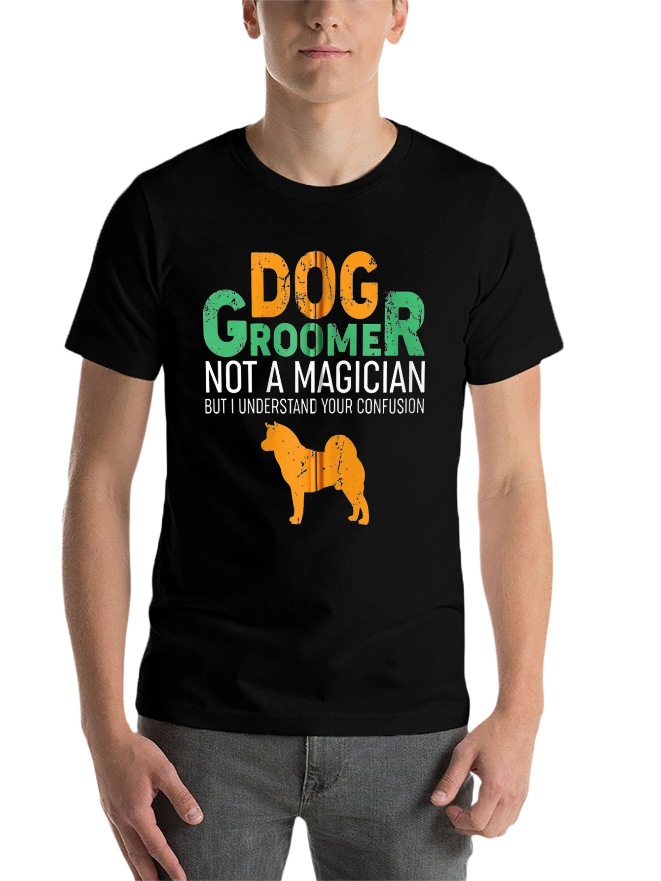 Black Dog Groomer T-Shirt - Not a Magician Tee view 7