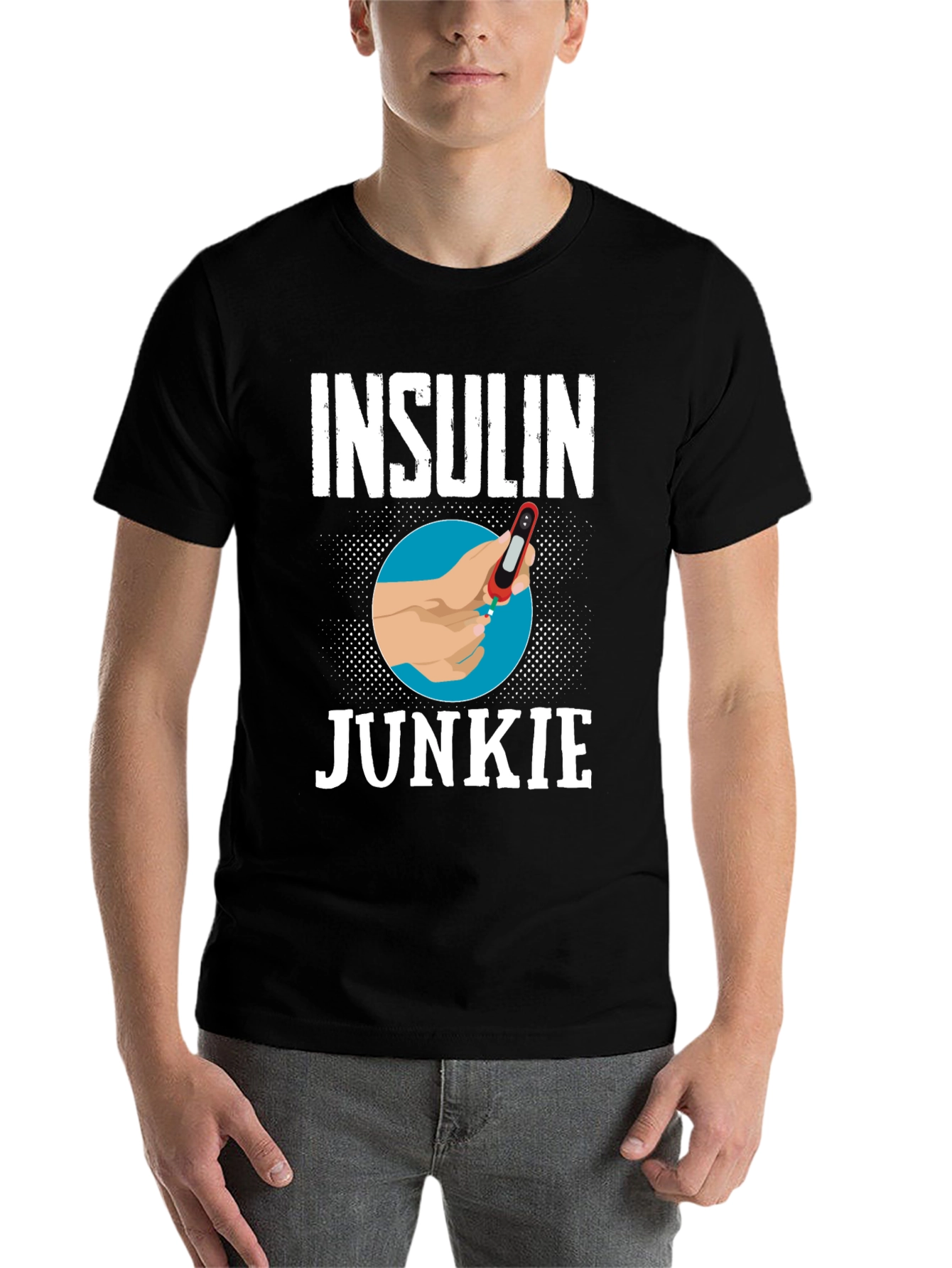 Black Insulin Junkie Graphic Tee view 7