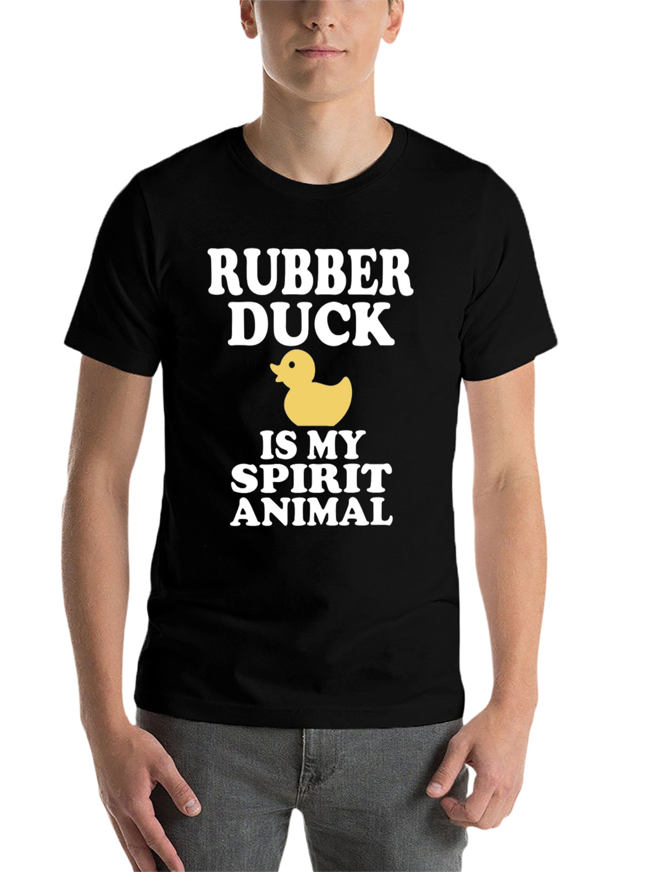 Black Rubber Duck Spirit Animal Graphic T-Shirt view 7
