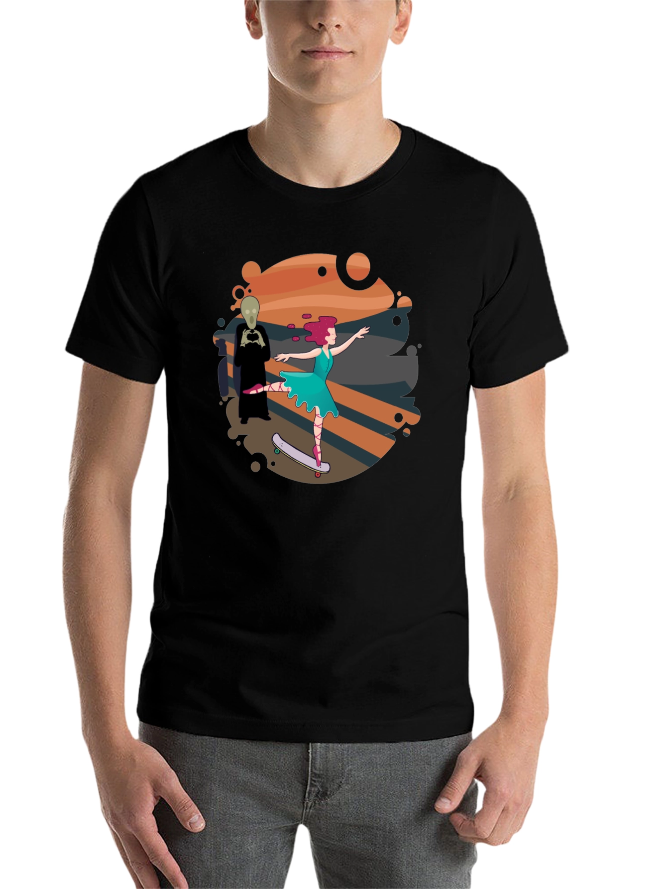 Black Ballet Skater Tee - Unique Graphic Design view 7