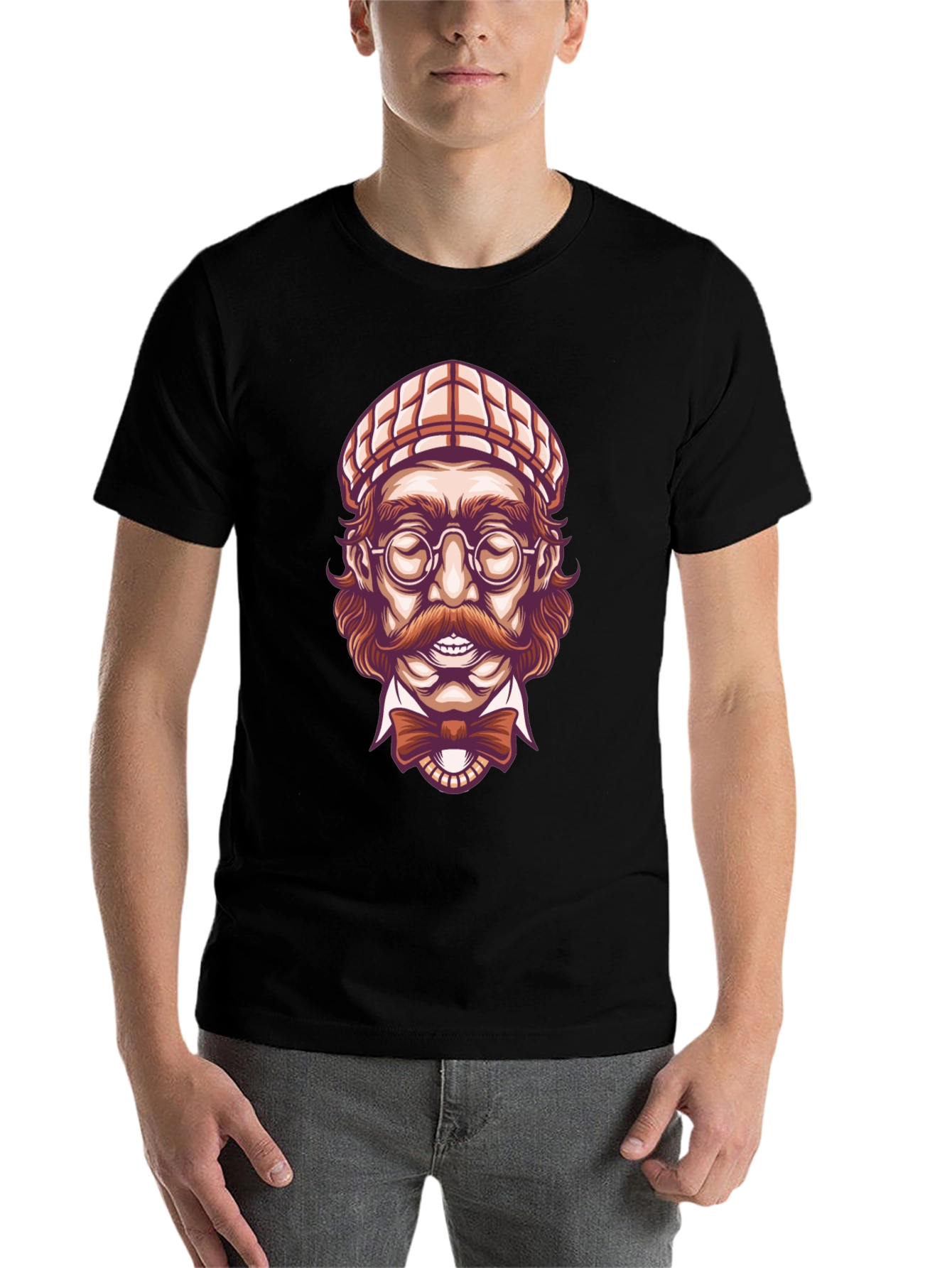 Black Gentleman Graphic Tee - Vintage Style view 7