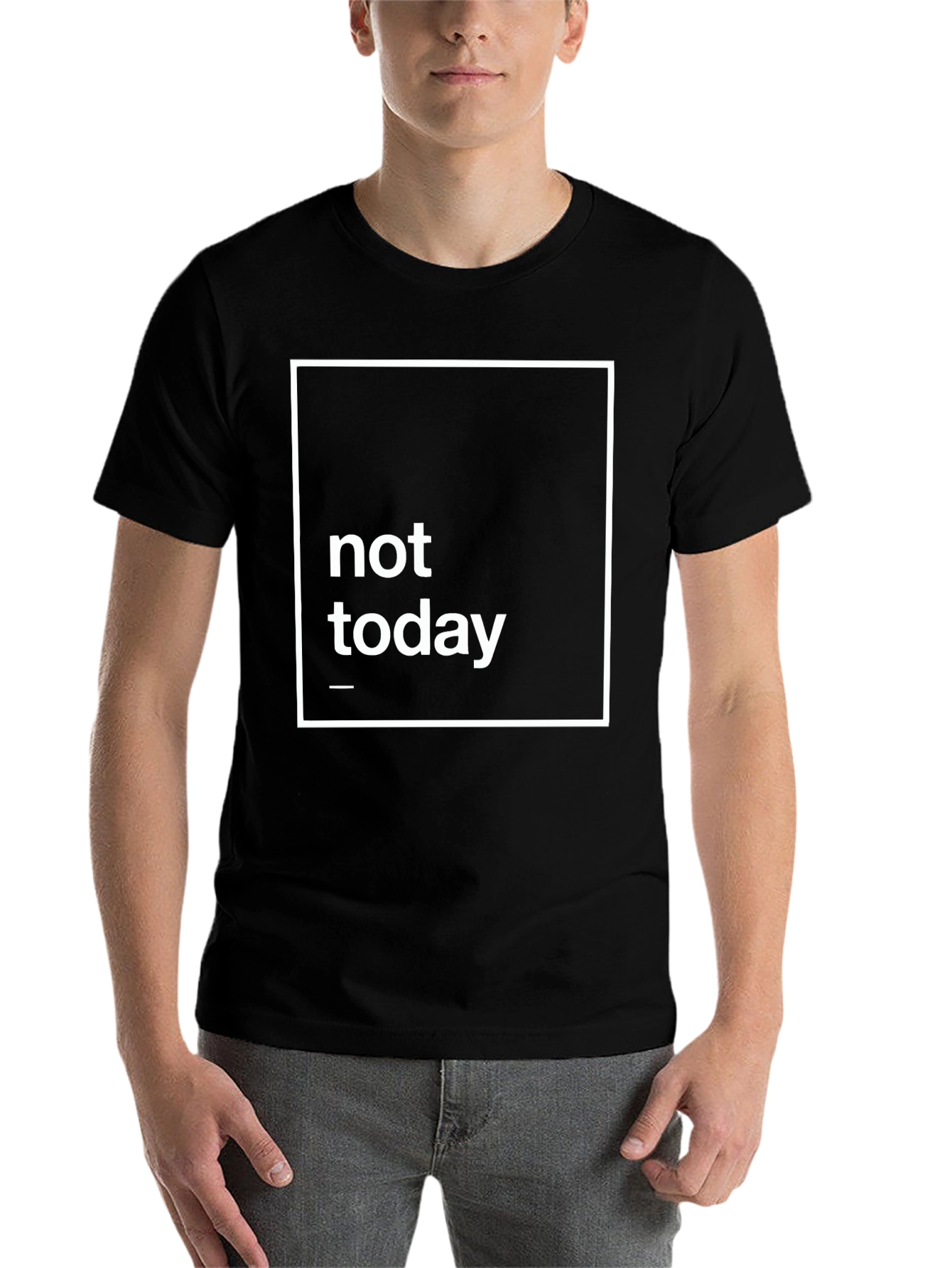 Black Not Today Graphic Tee - Black Casual T-Shirt view 7
