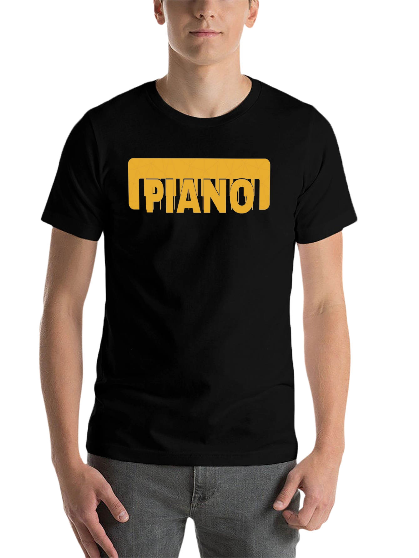 Black Piano Graphic Tee - Black Cotton Blend Comfort view 7
