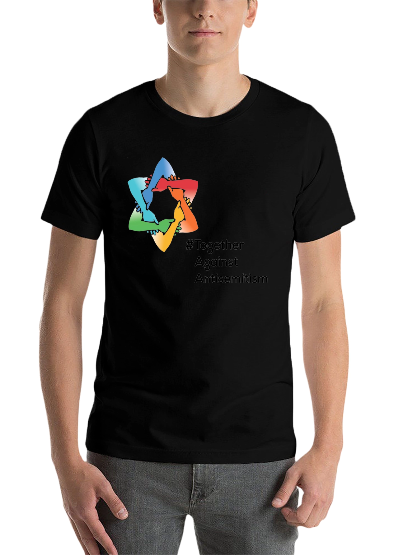 Black Together Against Antisemitism Graphic Tee view 7