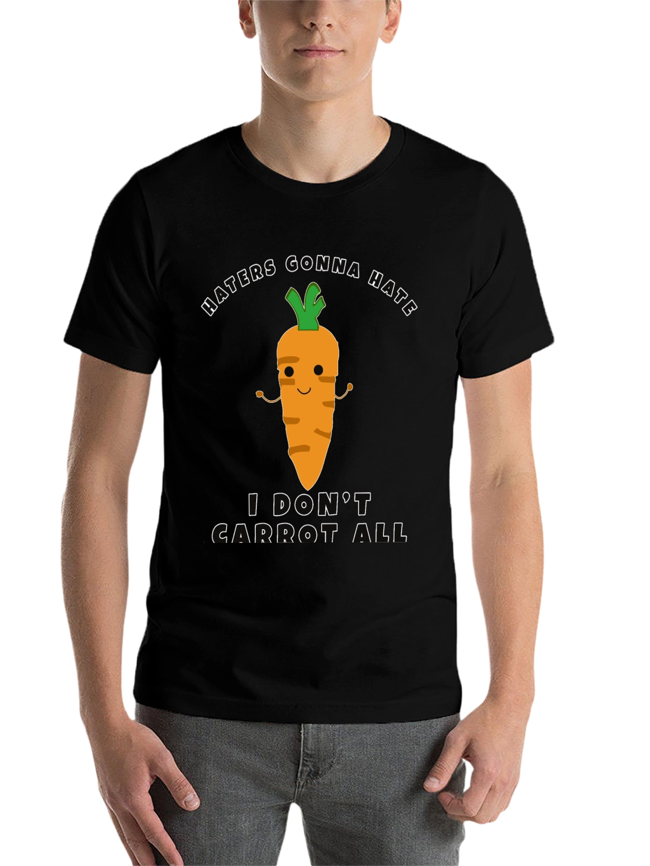 Black Funny Carrot Pun T-Shirt - Haters Gonna Hate view 7