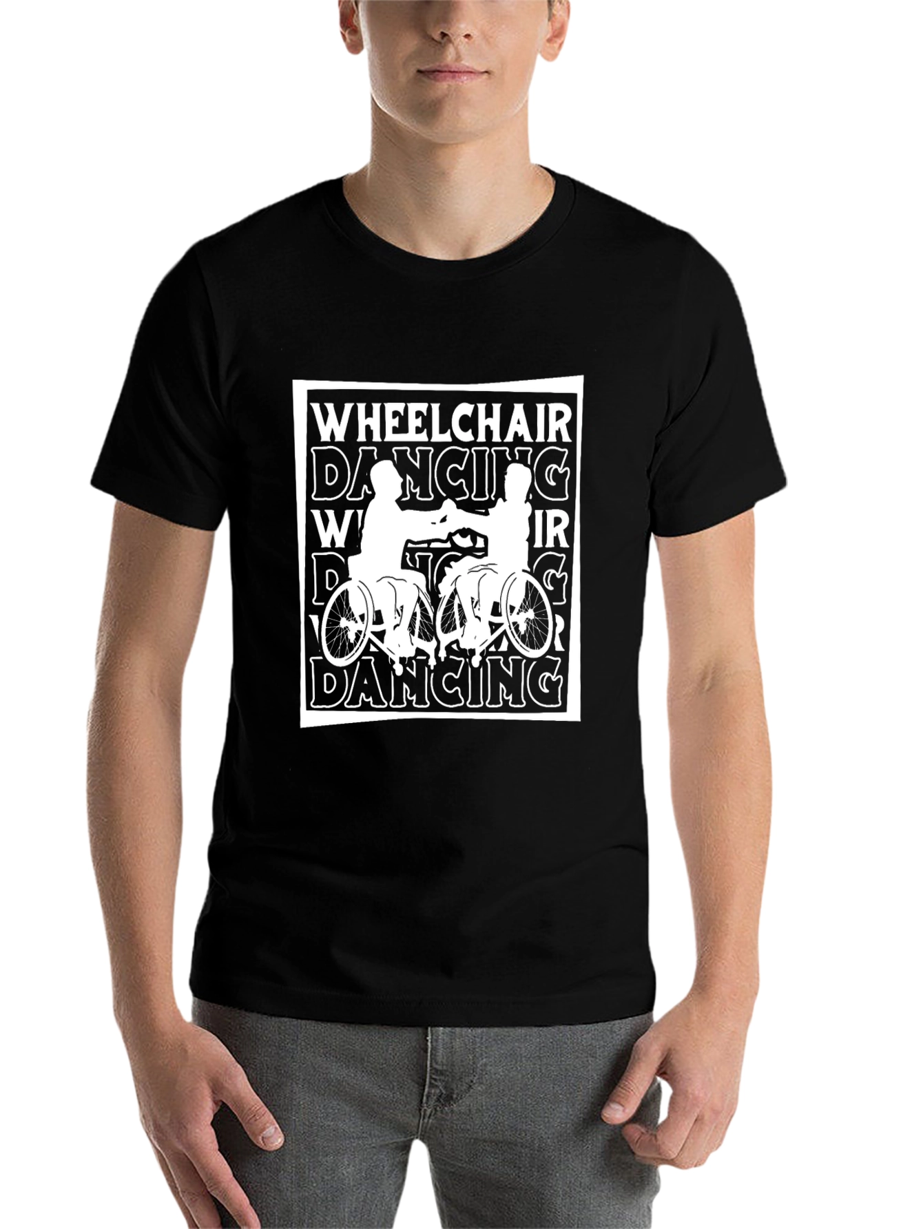 Black Wheelchair Dancing Graphic Tee - Black view 7